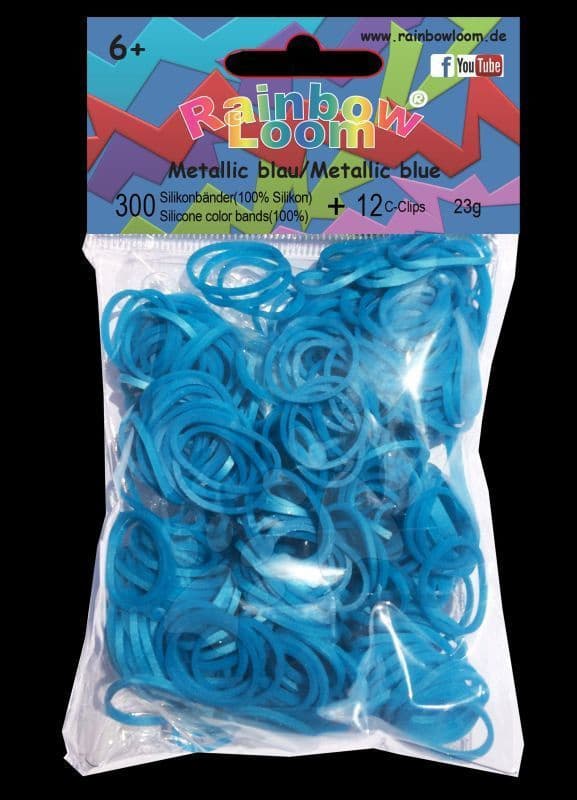 Rainbow Loom detské gumičky metalízové 20297 modré