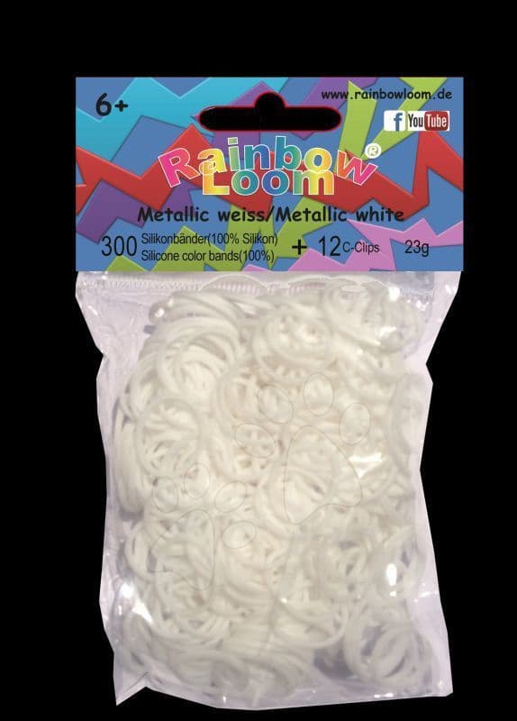 Rainbow Loom detské gumičky metalízové 21119 biele 1