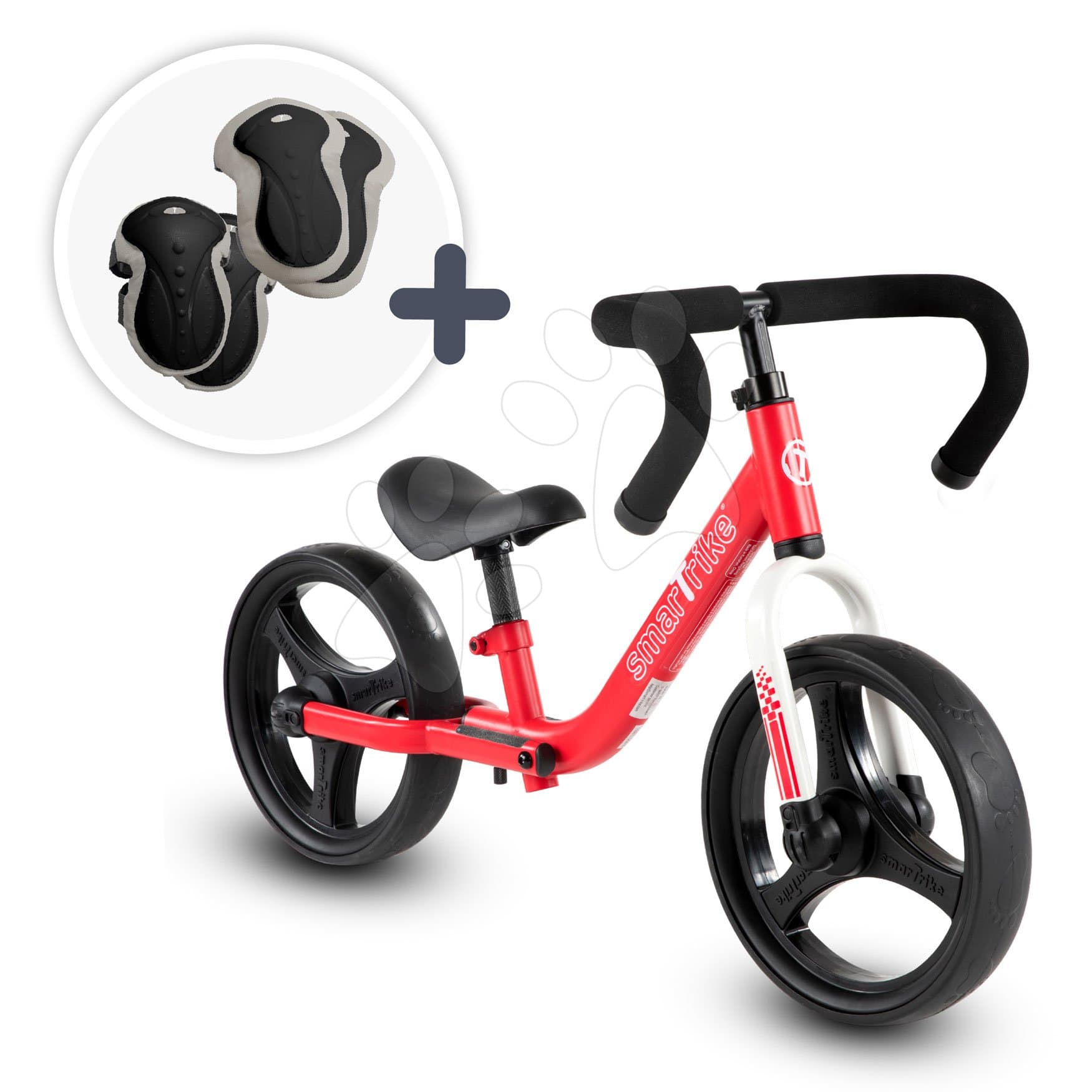 Balančné odrážadlo skladacie Folding Balance Bike Red smarTrike červené z hliníka s ergonomickými úchytmi od 2-5 rokov a chrániče ako darček 1