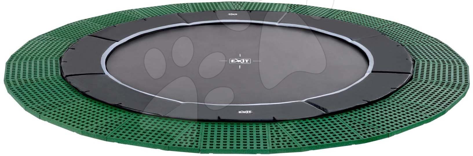 Trampolína s dopadovou zónou Dynamic Groundlevel Exit Toys do zeme okrúhla 427 cm priemer čierna