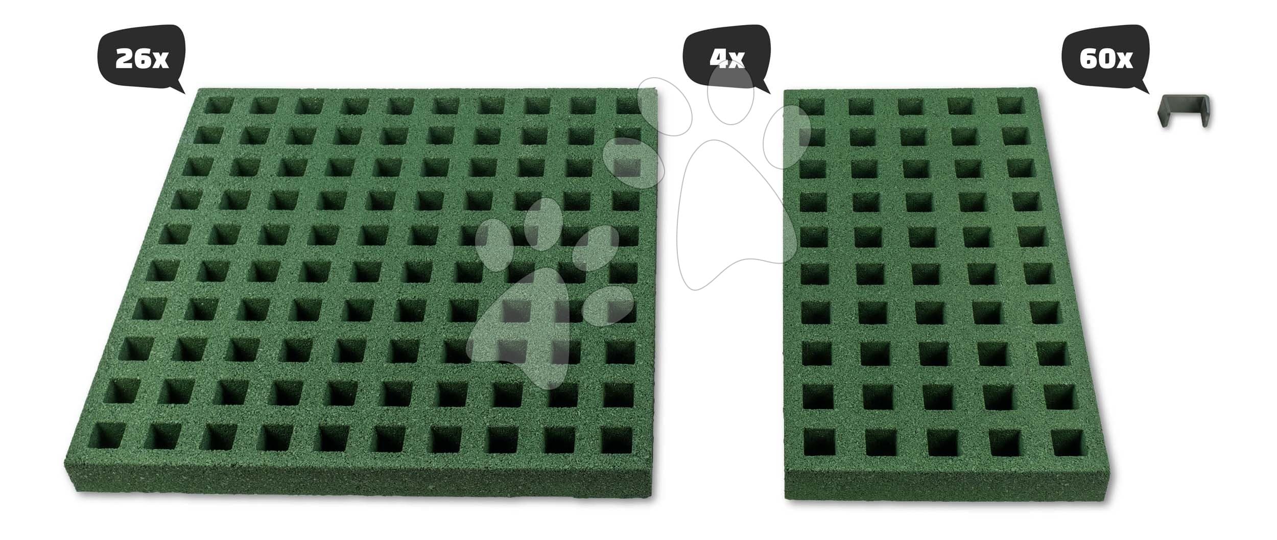Dopadová plocha pre trampolínu s rozmermi 244*427 cm Feezone Safety Tiles Exit Toys zatrávňovacia protišmyková
