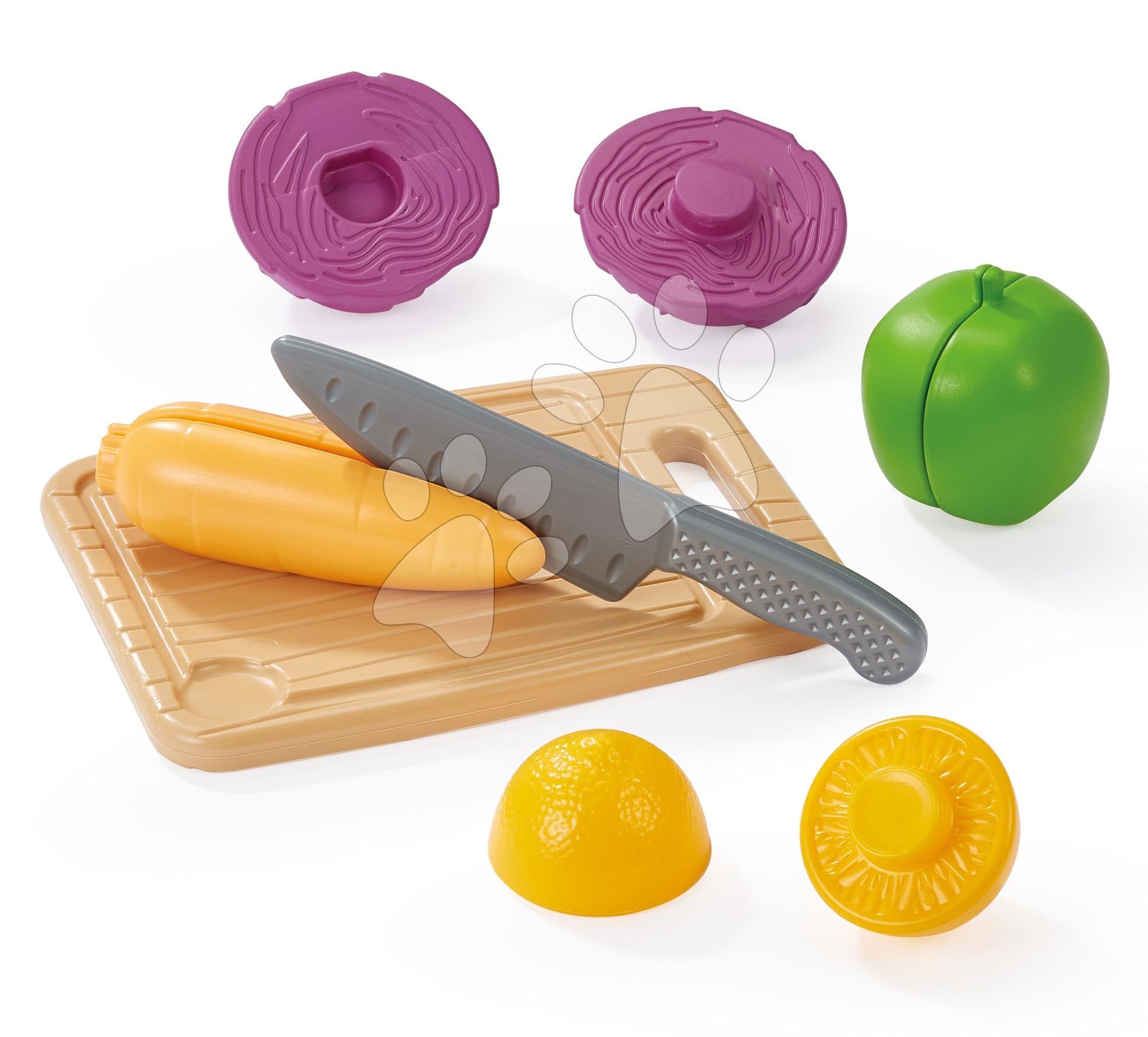 Kuchynská doska so zeleninou 100% Chef Écoiffier s nožom na krájanie 6 dielov od 18 mes