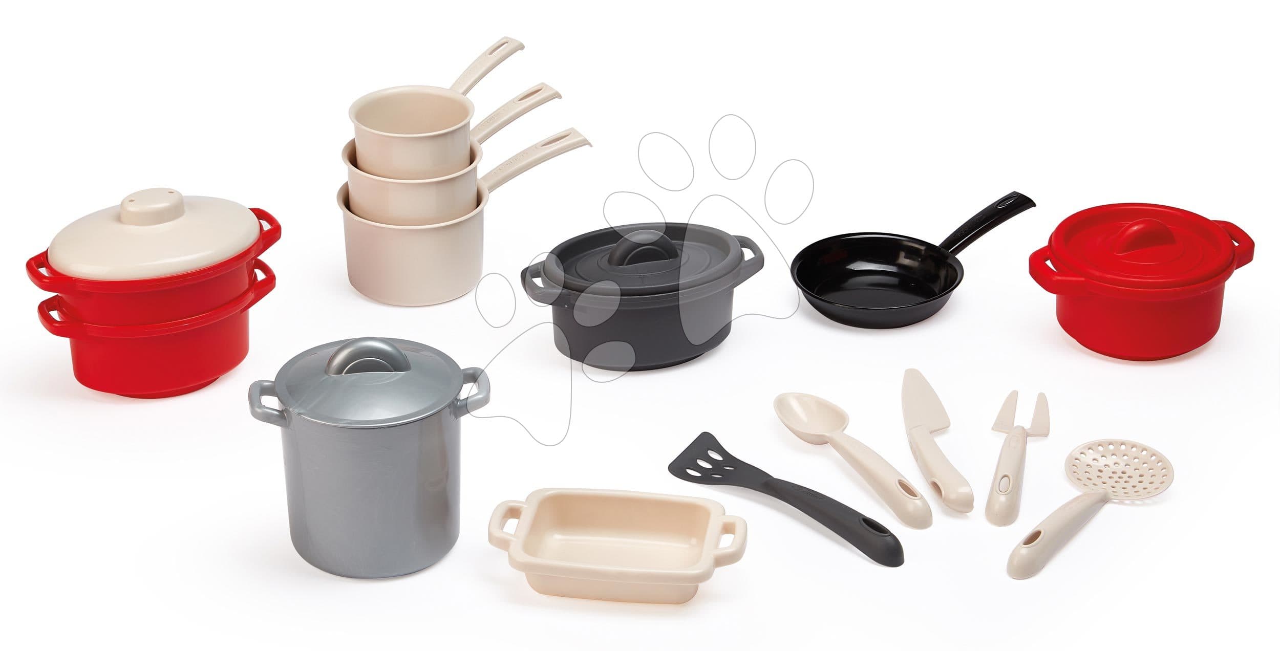 Hrnce s riadmi 100% Chef Écoiffier 19 dielov s kuchynským náradím od 18 mes 1