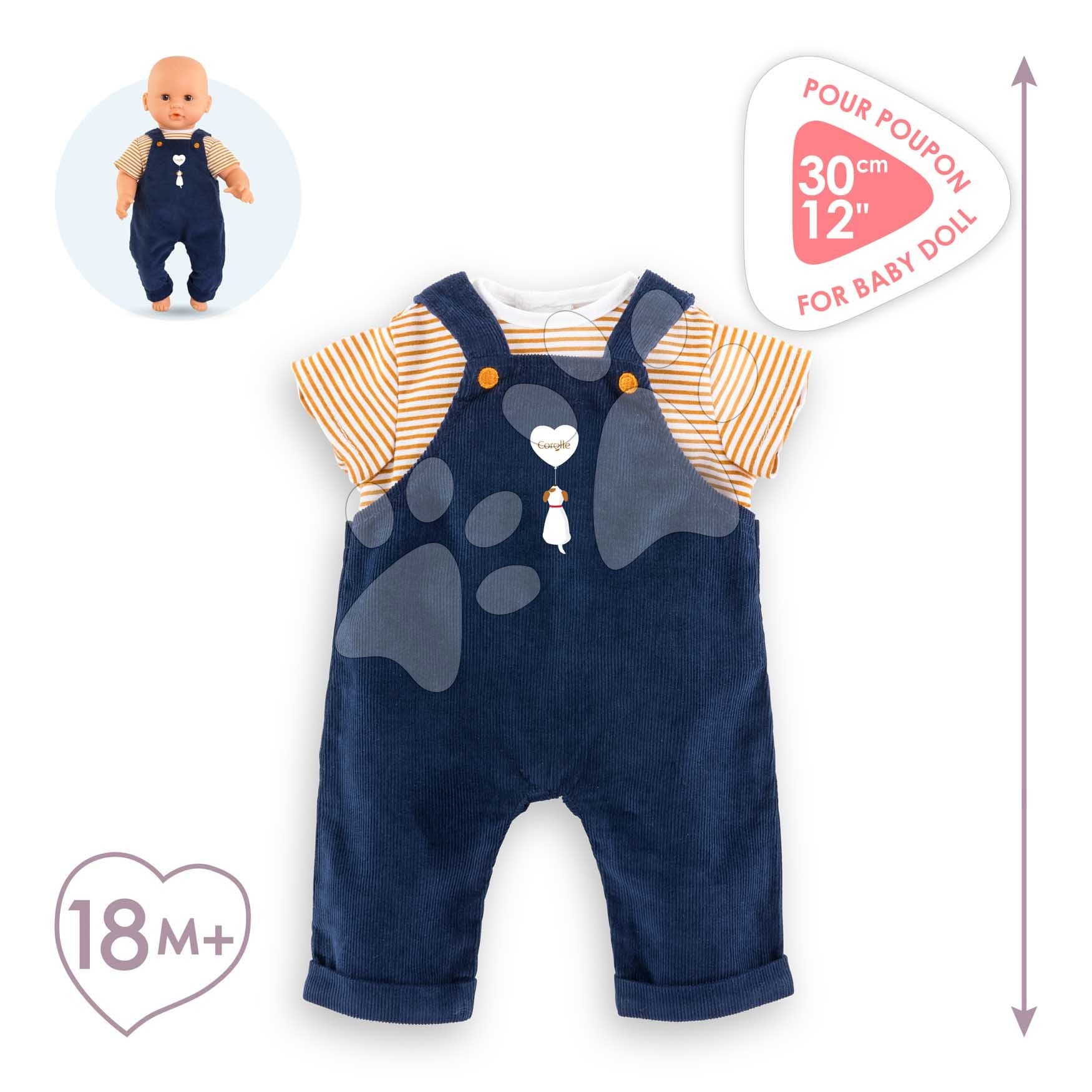 Tričko a overal pre bábiku T-shirt & Navy Blue Overall Mon Premier Poupon Corolle pre 30 cm bábiku od 18 mes