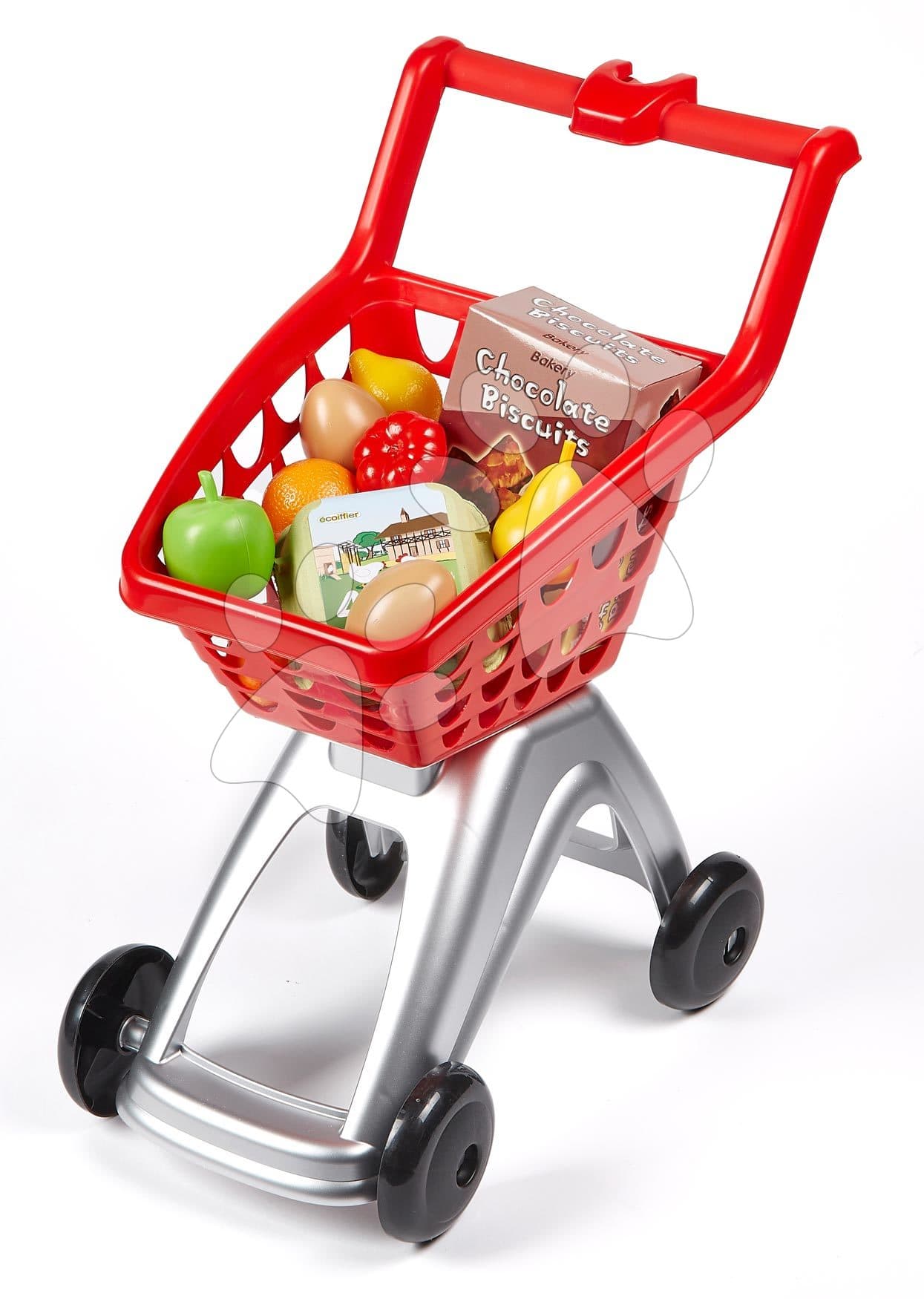 Nákupný vozík v supermarkete 100% Chef Écoiffier s potravinami od 18 mes 1