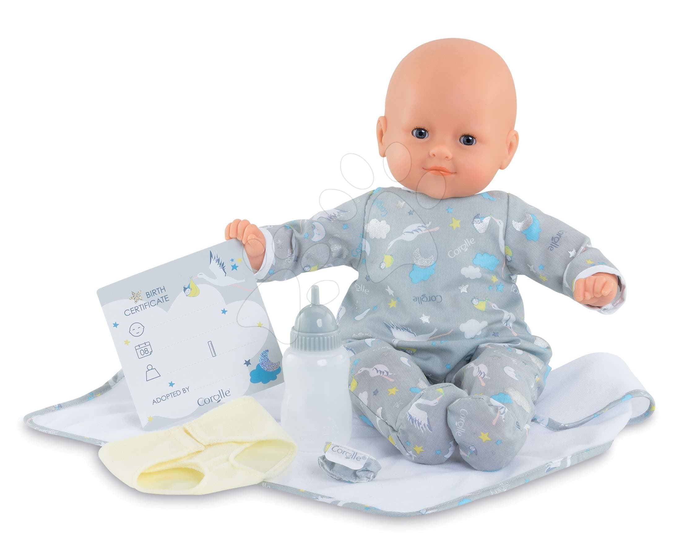 Bábika novorodenec My New Born Child Mon Grand Poupon Corolle 36 cm s modrými klipkajúcimi očami od 24 mes 1