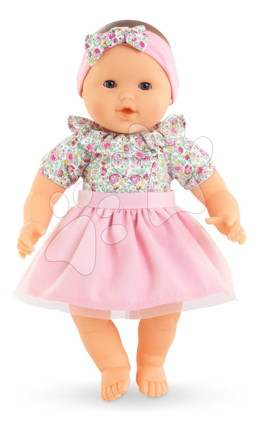 Bábika Mon Adorable Grand Poupon Blossom Garden Corolle s modrými klipkajúcimi očami špúliace ústočká so sukničkou 36 cm od 24 mes 1
