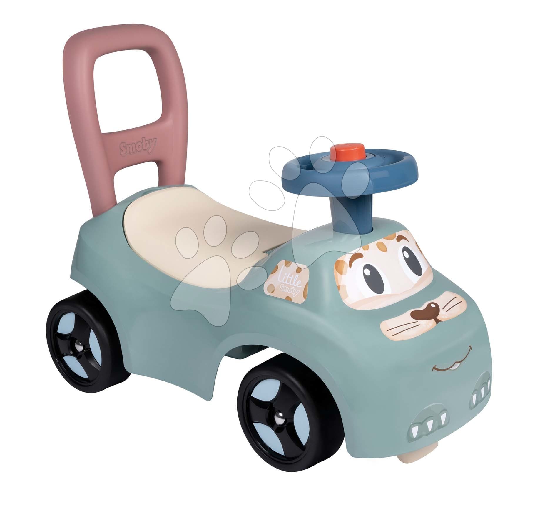 Odrážadlo a chodítko s klaksónom Auto Ride On Little Smoby ergonomicky tvarované s úložným priestorom pod sedadlom od 10 mes