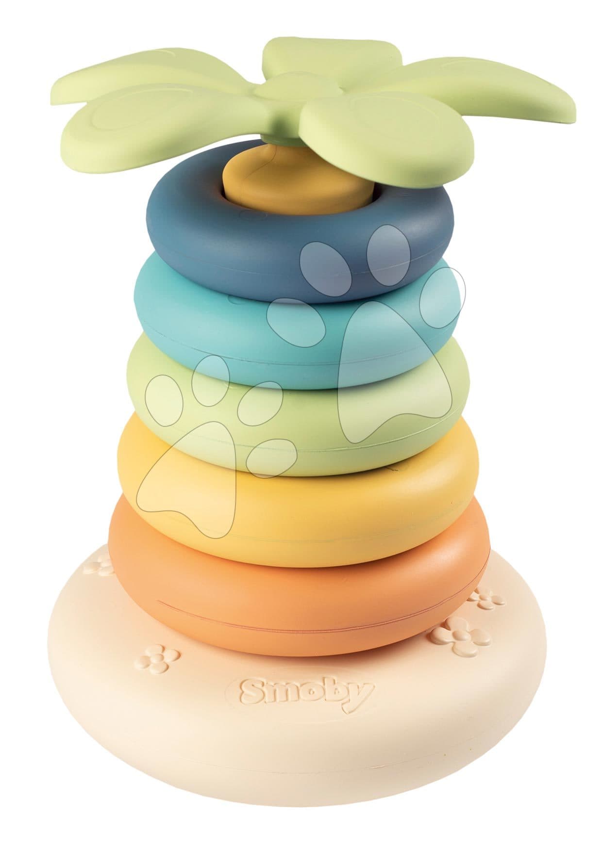 Pyramída z cukrovej trstiny Bio Sugar Cane Roly Poly Pyramid Little Smoby 5 krúžkov Green 100% recyklovateľné od 12 mes