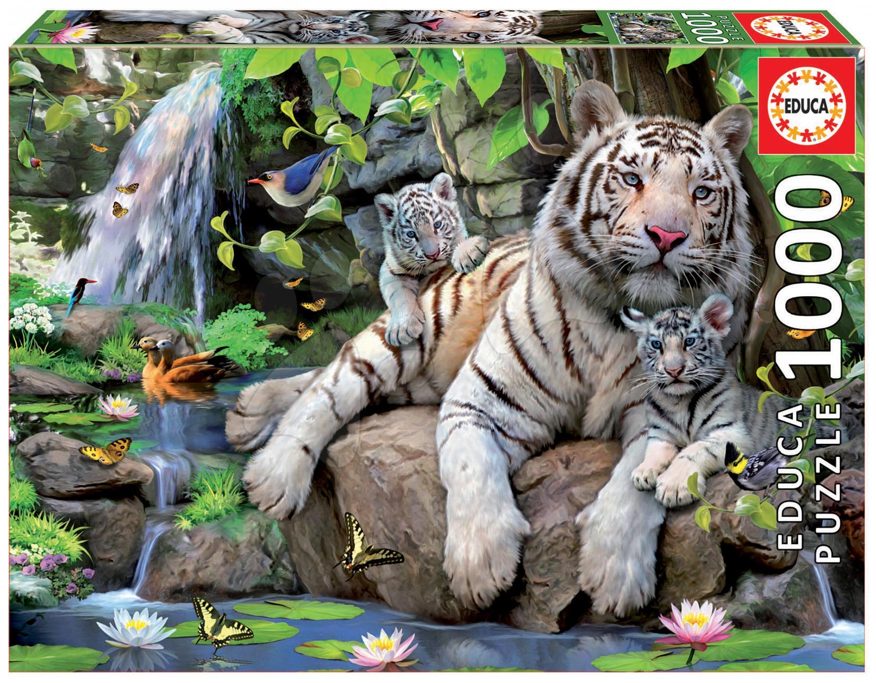 Educa Puzzle Tiger s tigríčatami 1000 dielikov 14808 farebné 1