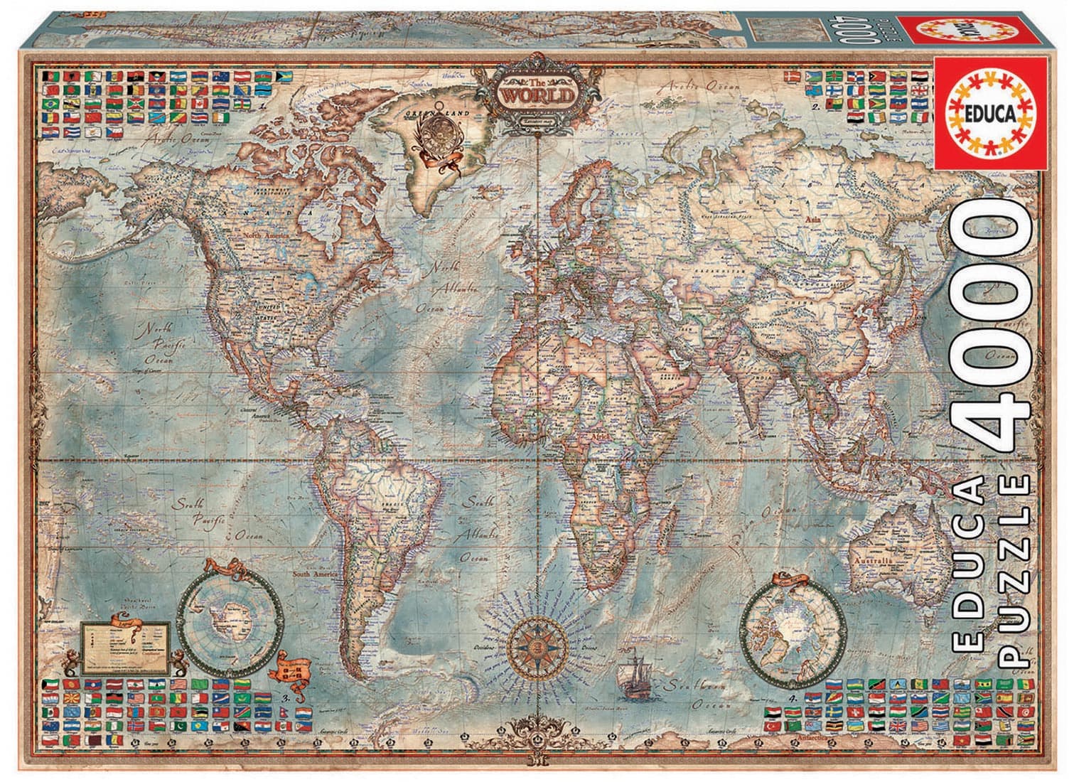 Educa Puzzle The World Executive Map 4000 dielikov 14827 farebné 1