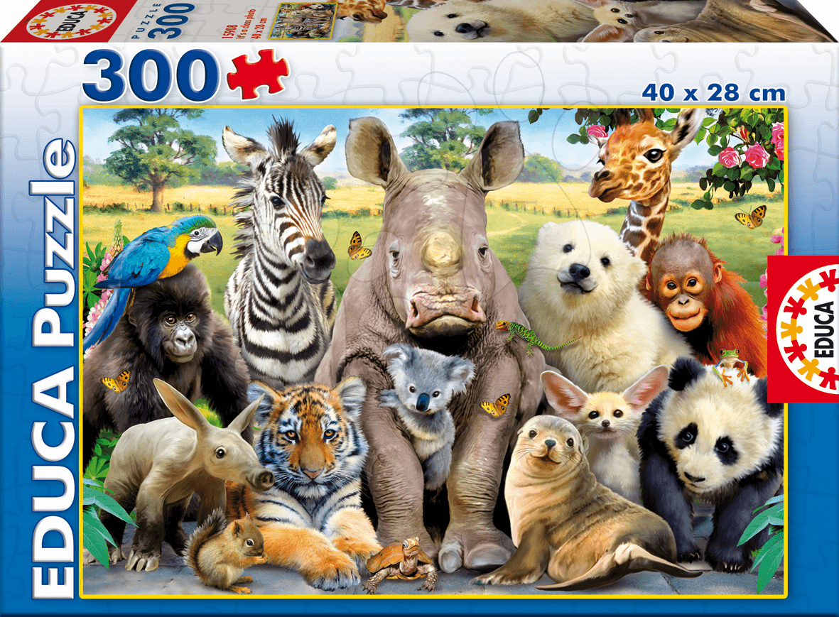 Detské puzzle Zvieratká - Triedna fotka Educa 300 dielov 15908 farebné 1