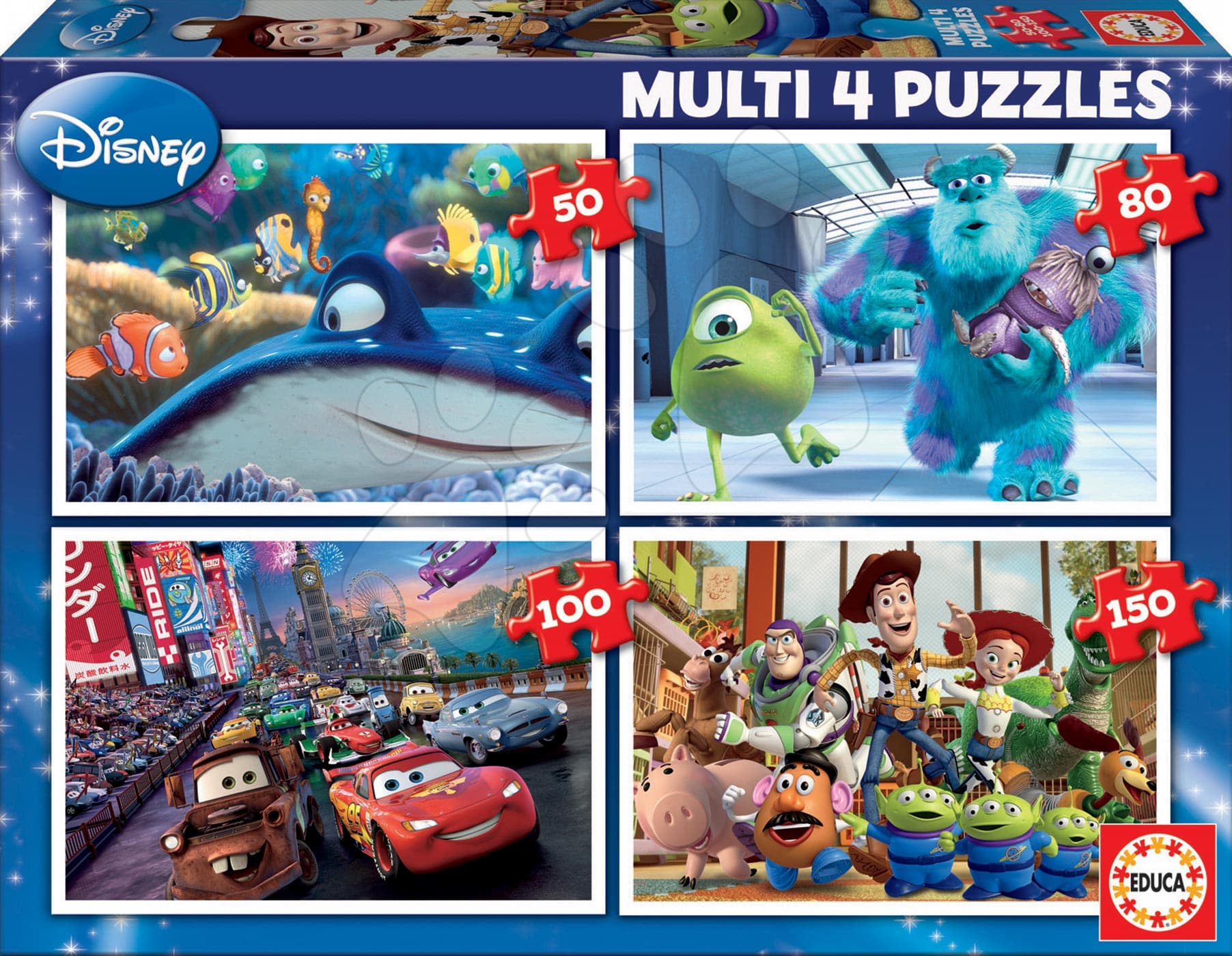 Detské puzzle Pixar Educa 150-100-80-50 dielov 15615 farebné 1