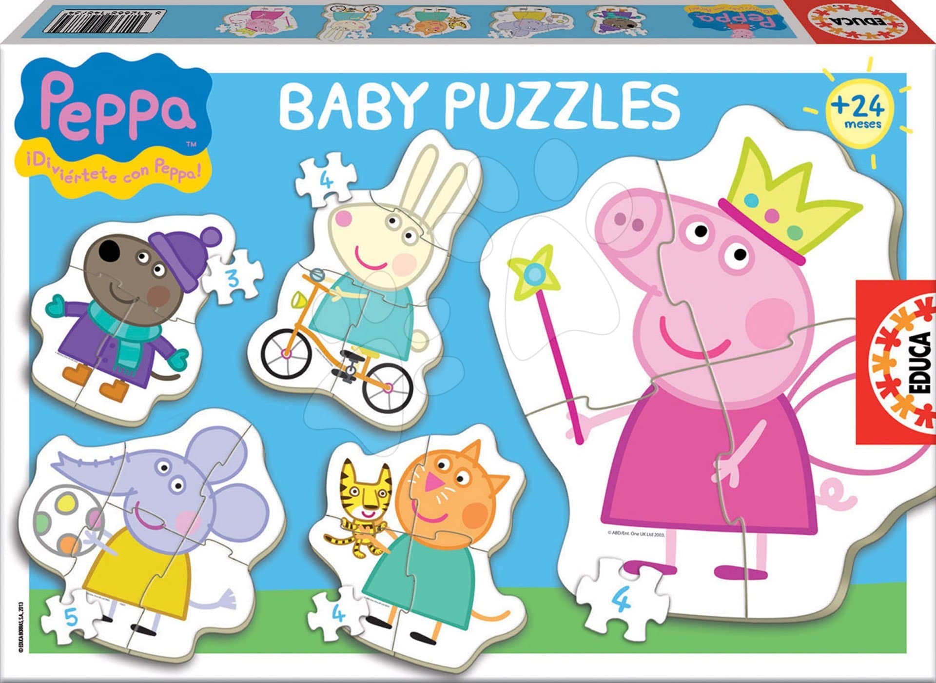 Puzzle pre najmenších Baby 5 Disney Peppa Pig Educa od 24 mes 1