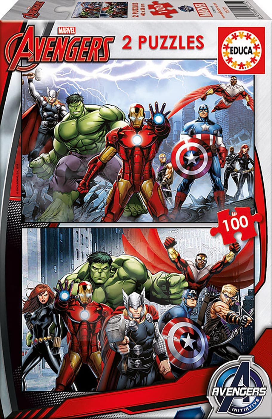 Detské puzzle Avengers Educa 2x100 dielov 15771 farebné 1