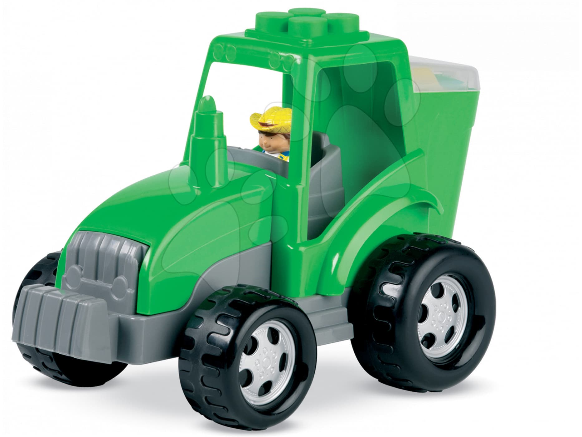 Écoiffier plastový traktor so stavebnicou Abrick 1584 zelený alebo červený 1
