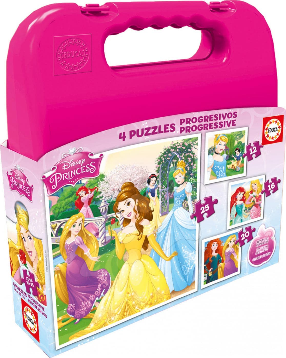 Detské puzzle Disney Princezné Educa progresívne 25-20-16-12 dielov 16508 1