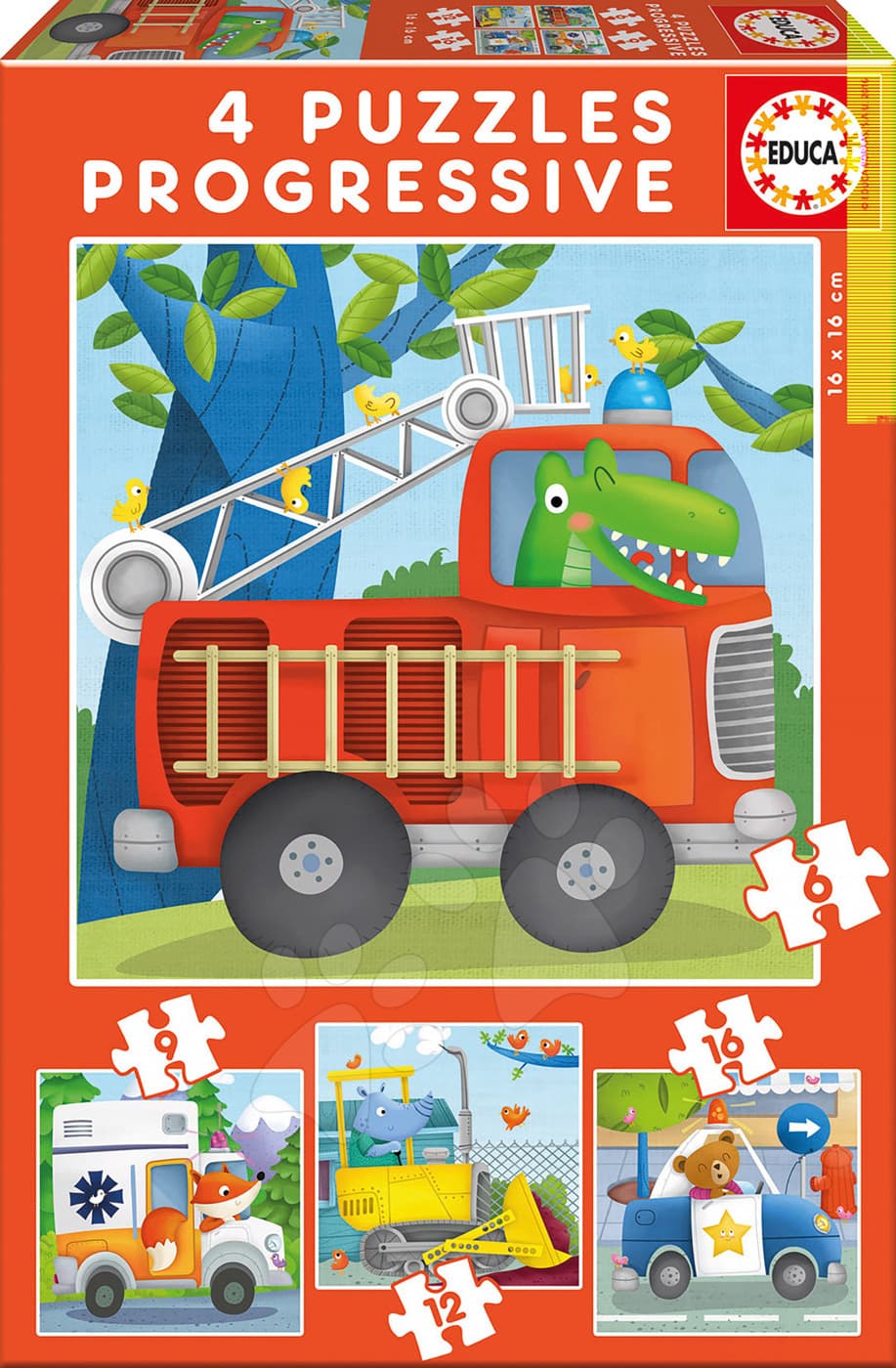 Educa detské puzzle Záchranári-zvieratká progresívne 17144 1