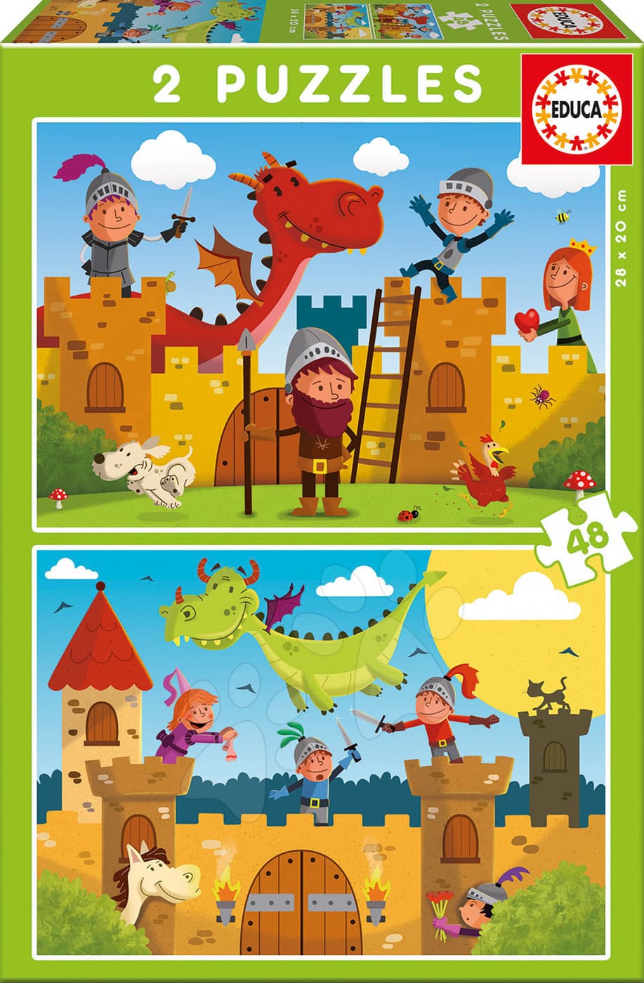 Educa detské puzzle Drak a Rytier 2x48 dielov 17151 1