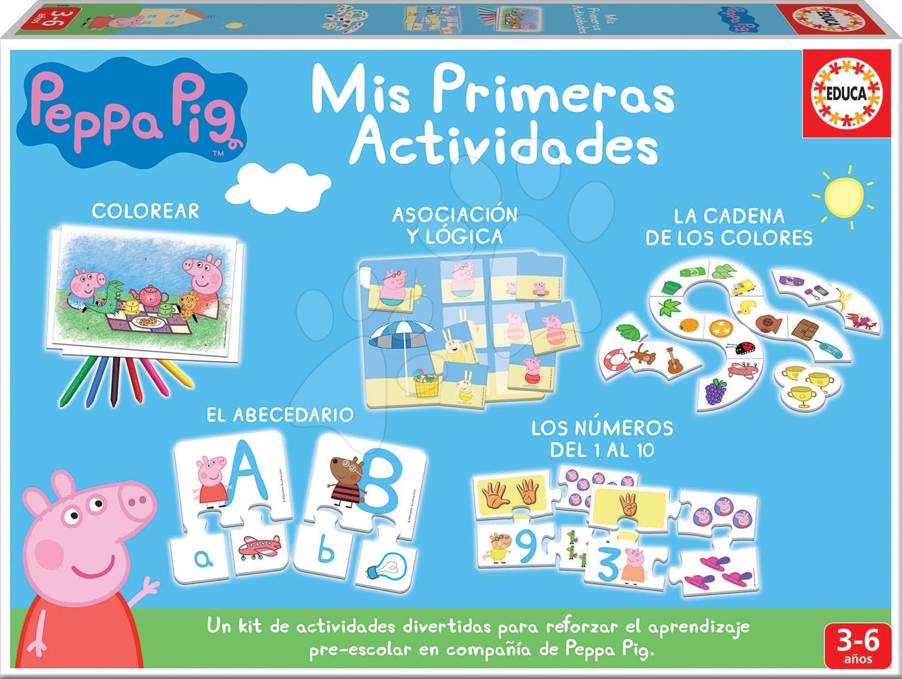 Náučné hry pre najmenších Peppa Pig Educa 5 rôznych náučných aktivít od 3-6 rokov