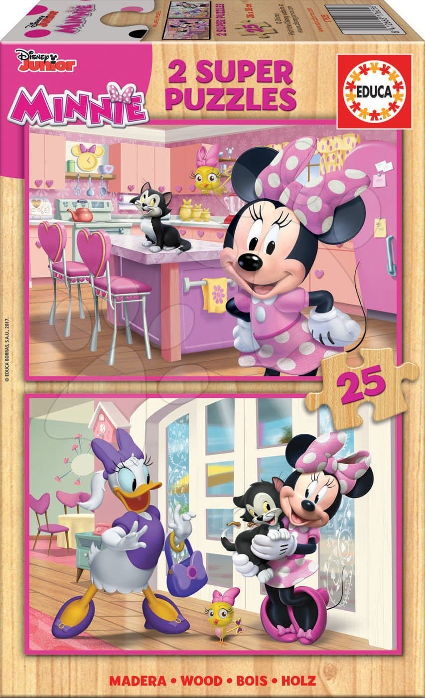 Educa drevené puzzle pre deti Minnie Happy Helpers 2x25 dielov 17625 1