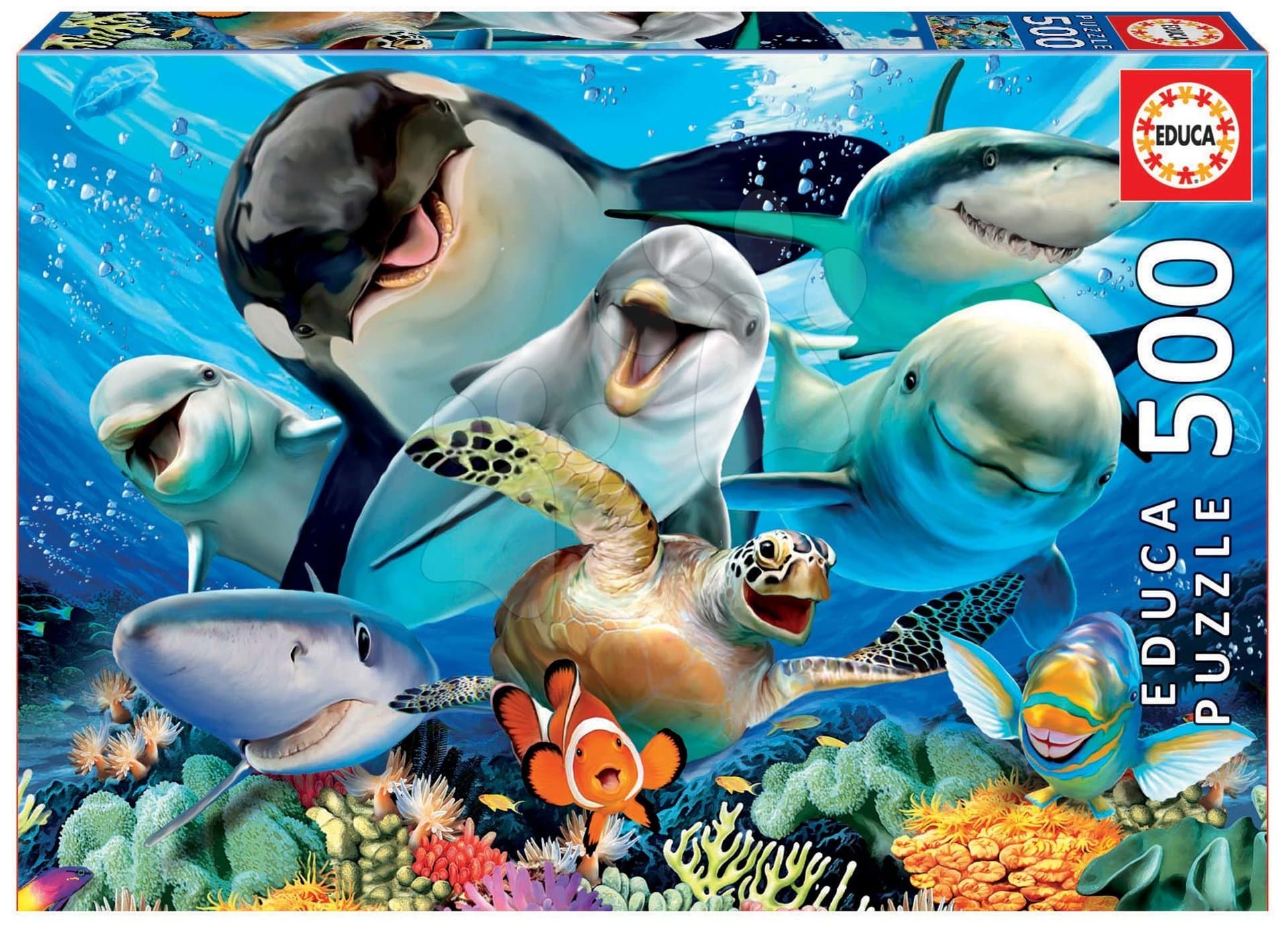 Educa puzzle Underwater selfies 500 dielov + fix lepidlo 17647 1