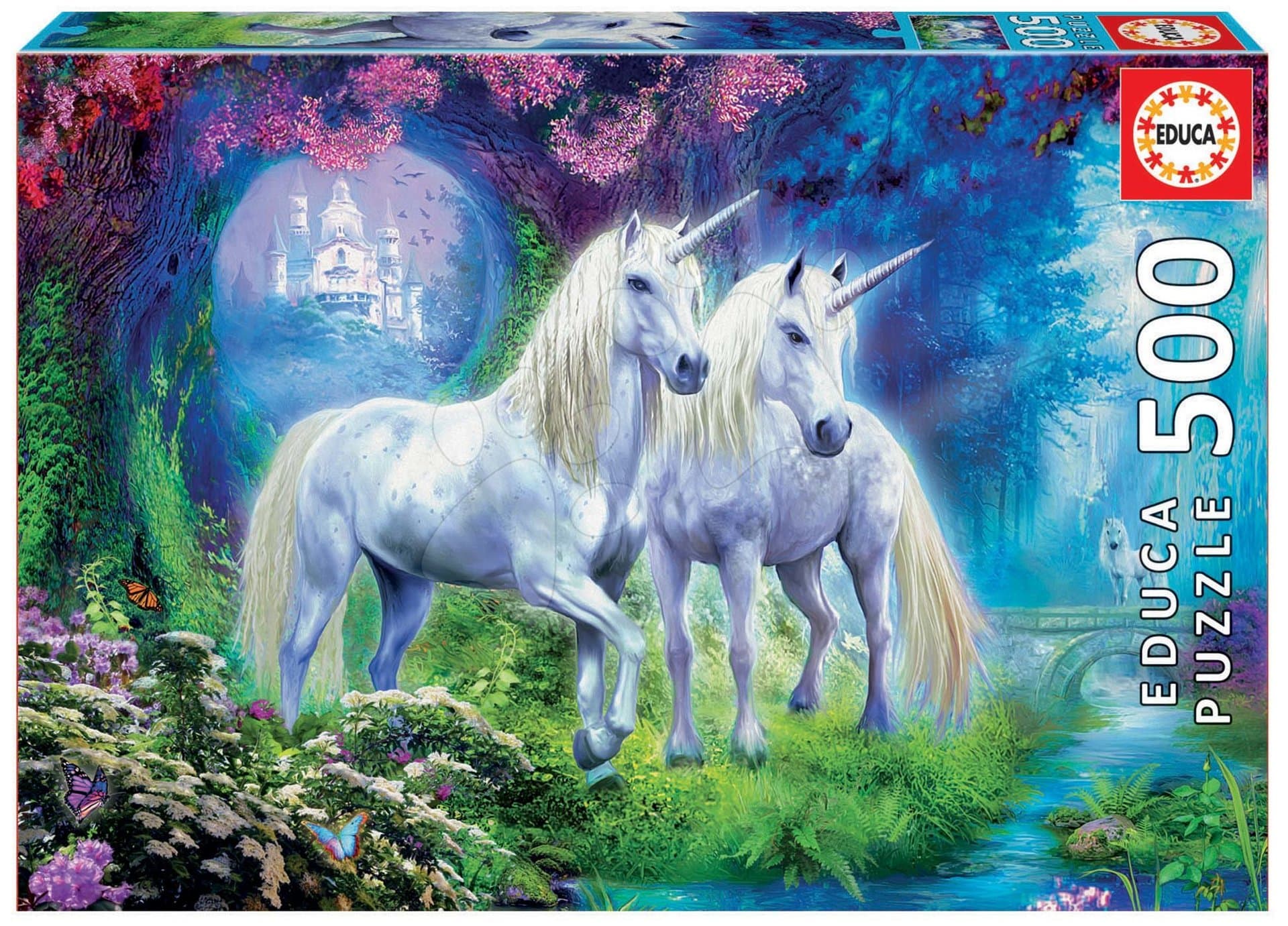 Educa puzzle Unicorns in the forest 500 dielov a fix lepidlo 17648 1