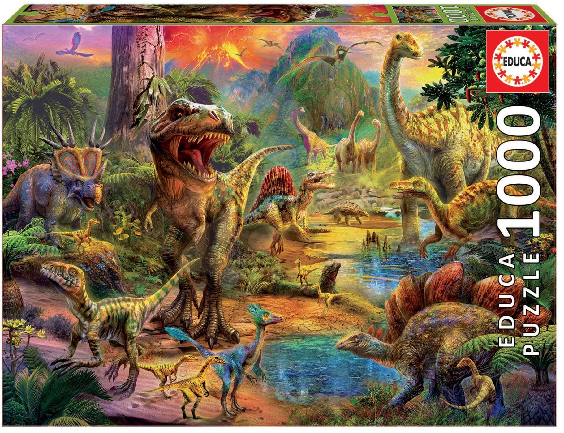 Educa puzzle Land of Dinosaurs 1000 dielov a fix lepidlo 1