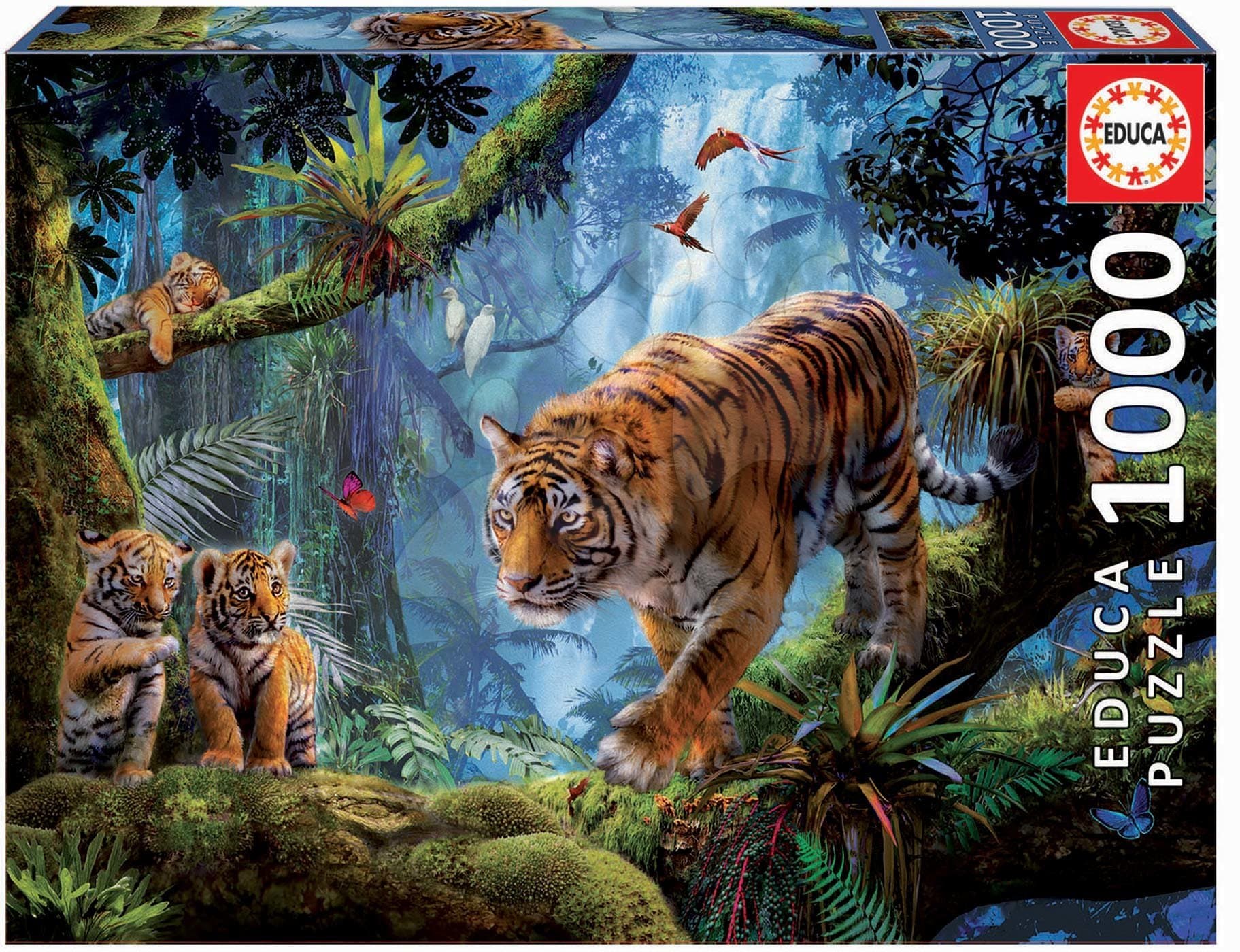 Educa puzzle Tigers in the tree 1000 dielov a fix lepidlo 17662 1