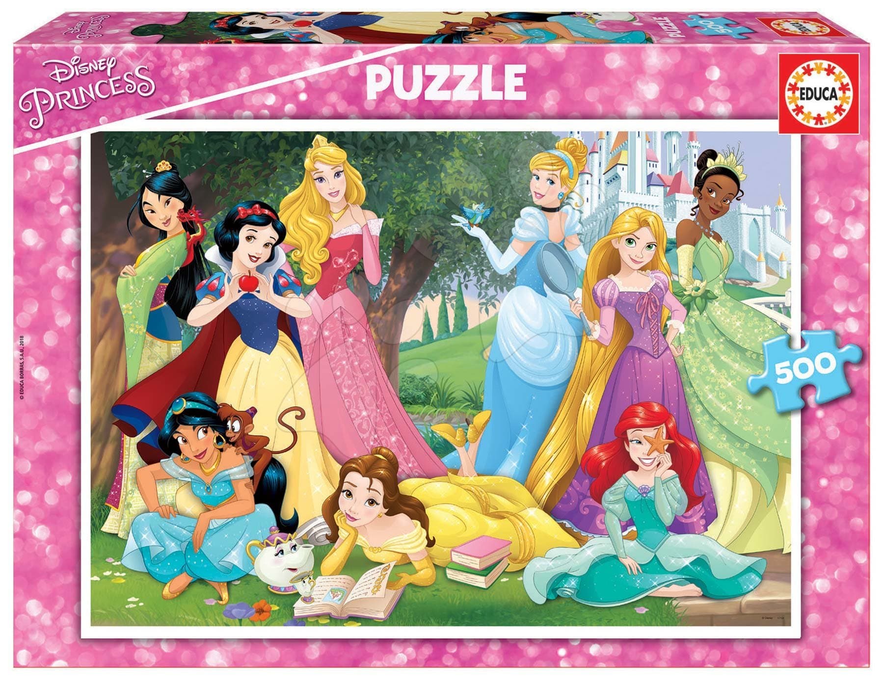 Educa Puzzle Disney Princess 500 dielov a fix lepidlo 17723 1