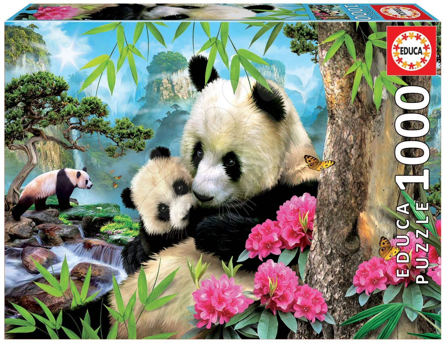 Educa puzzle Morning panda 1000 dielov a fix lepidlo 17995 1
