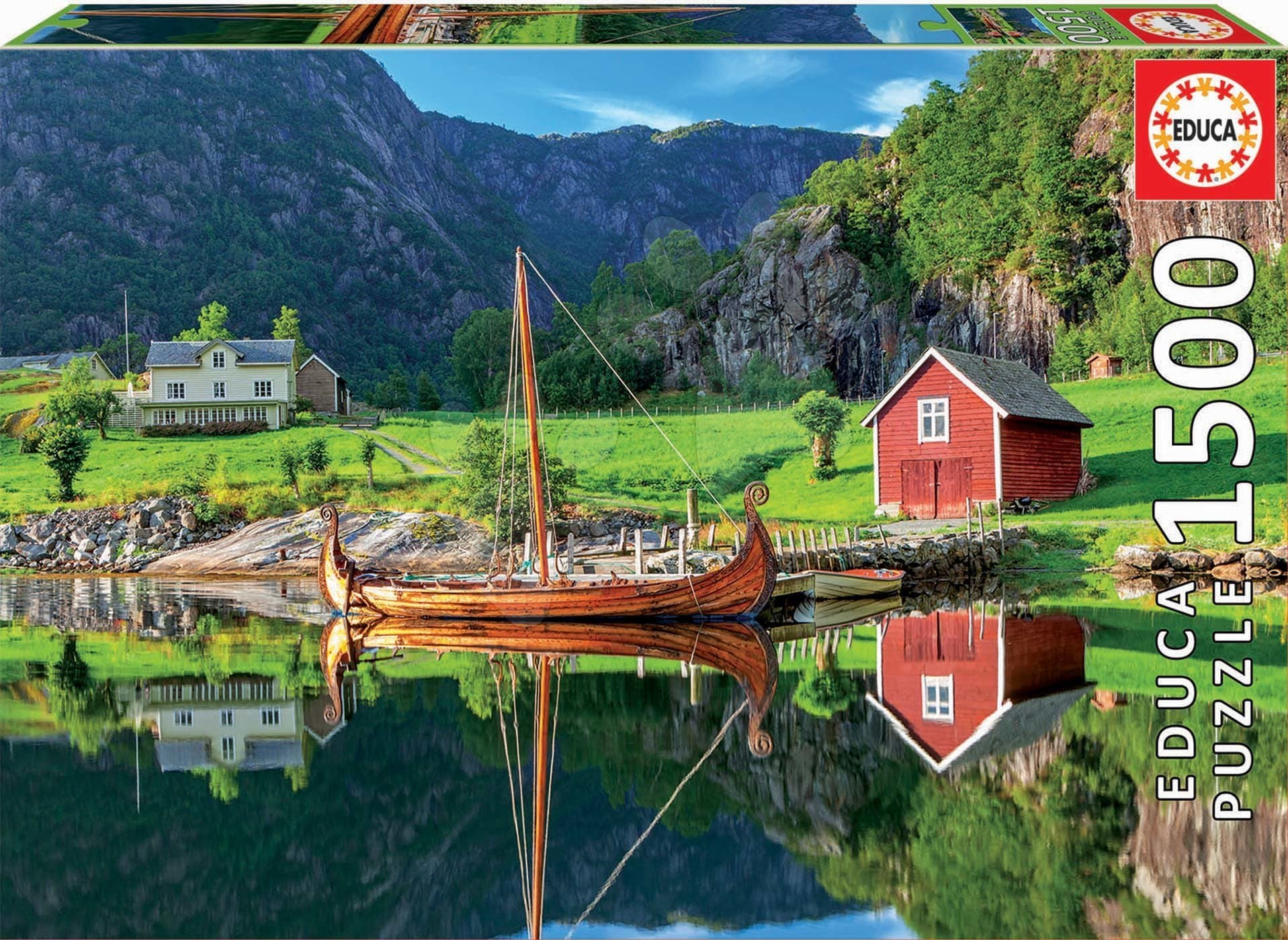 Educa puzzle Viking ship 1500 dielov a fix lepidlo 18006 1