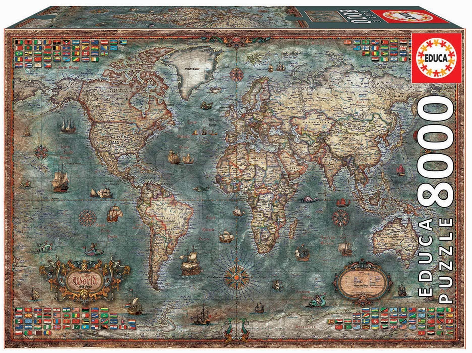 Educa puzzle Historical World Map 8000 dielov 18017