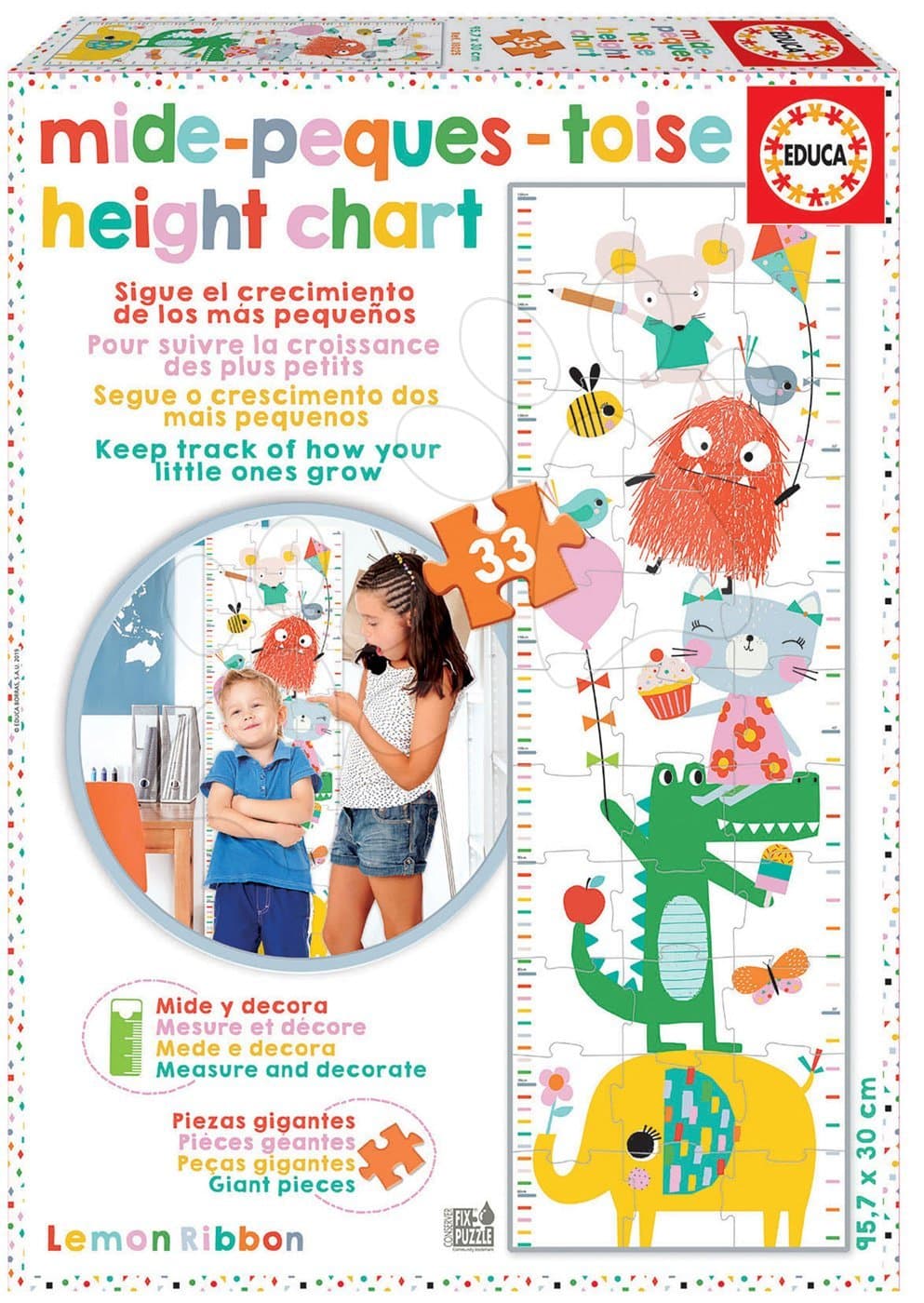 Puzzle pre deti Meter Lemon Ribbon Educa 33 dielov a Fix lepidlo 1