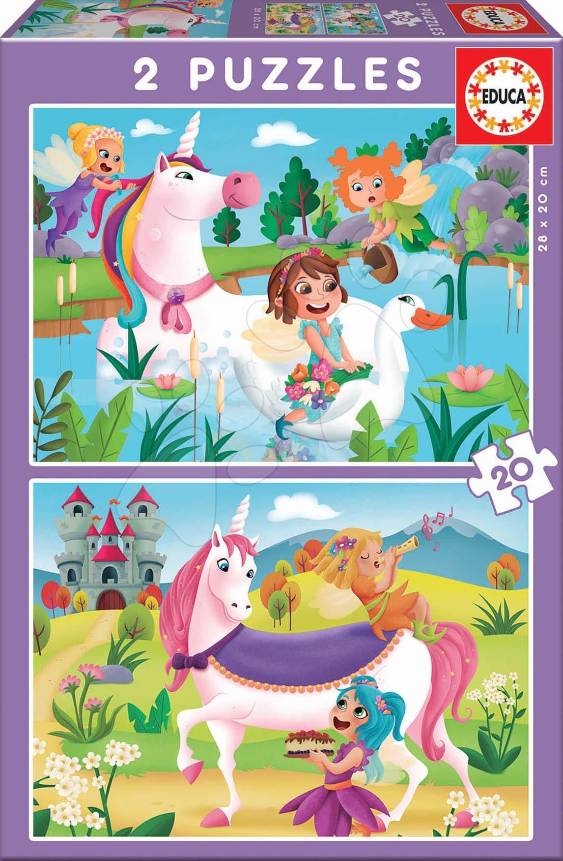 Detské puzzle Jednorožec a Víla Educa 2x20 dielov od 4 rokov 1