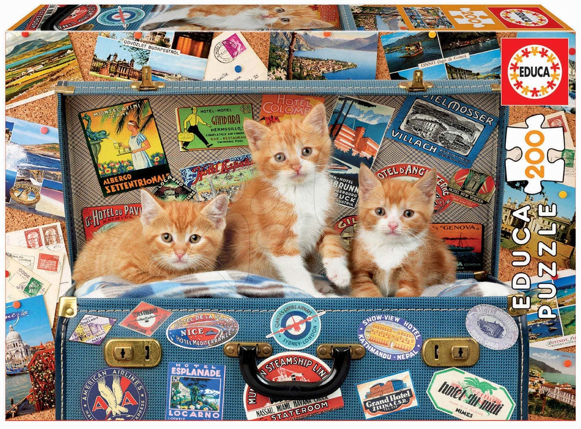 Puzzle Travelling kittens Educa 200 dielov od 6 rokov 1