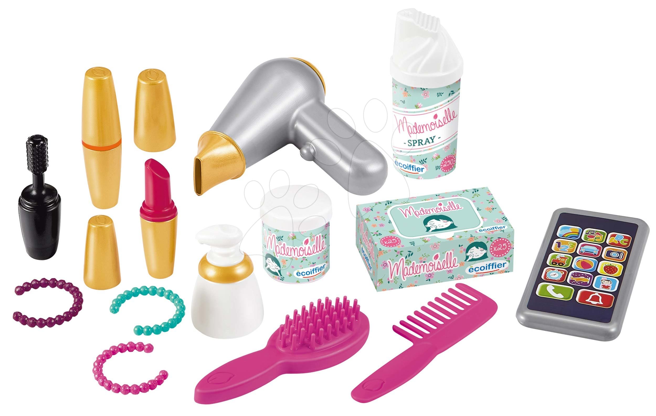 Kozmetický kufrík Vintage Beauty Case Écoiffier so sušičom na vlasy a 14 doplnkov od 18 mes 1