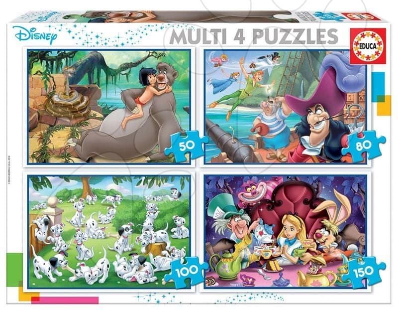 Puzzle Multi 4 Disney Educa 50-80-100-150 dielov od 5 rokov 1