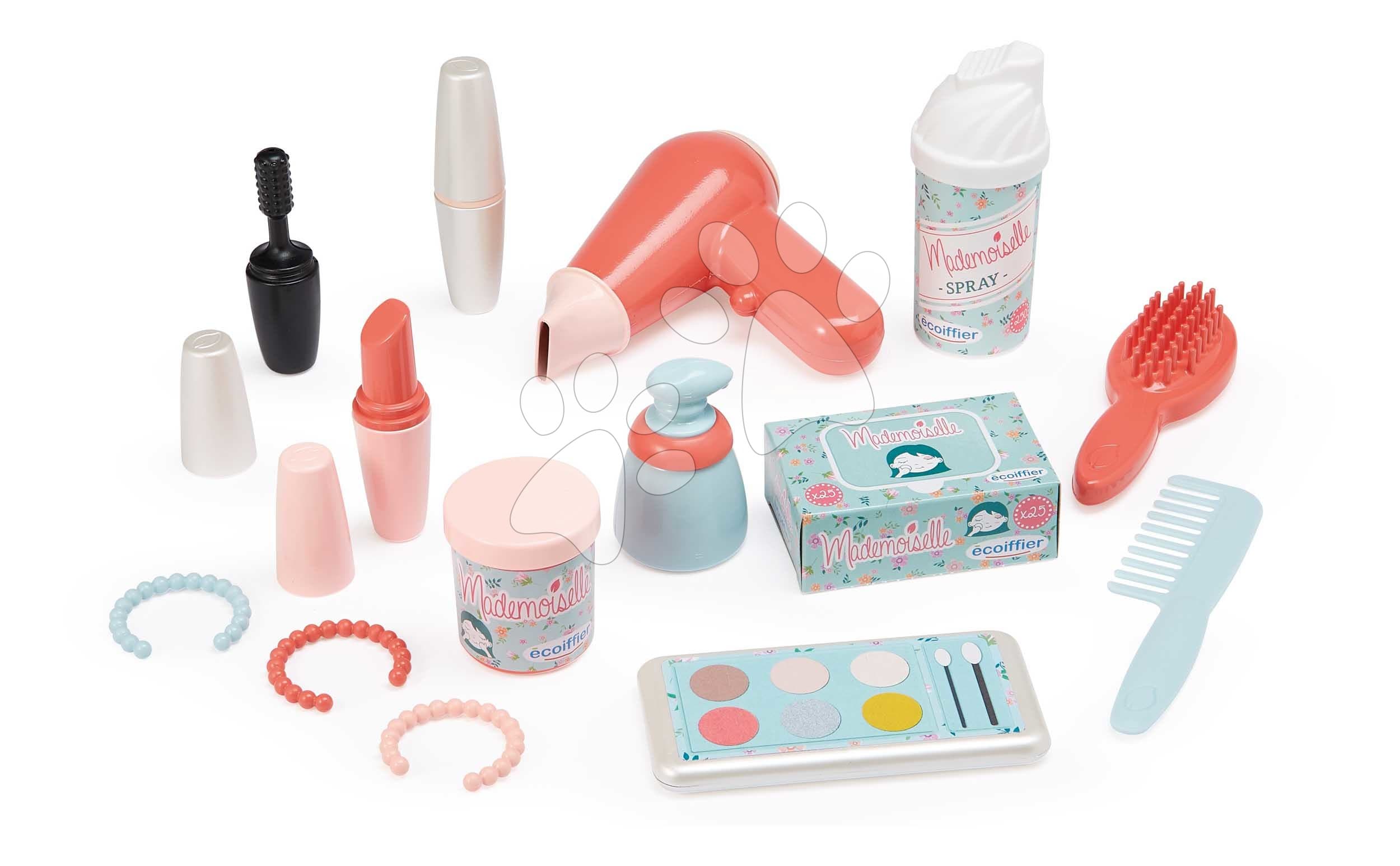 Kozmetický kufrík Mademoiselle Vintage Beauty Case Écoiffier so sušičom na vlasy 14 doplnkov od 18 mes 1