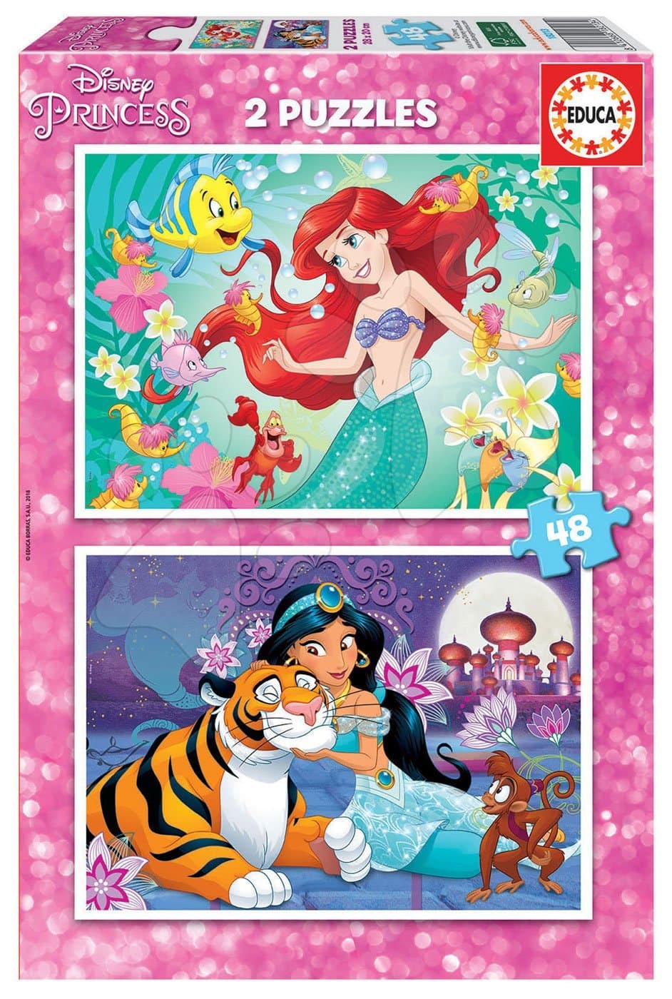 Puzzle Ariel a Jasmin Educa 2x48 dielov od 5 rokov 1