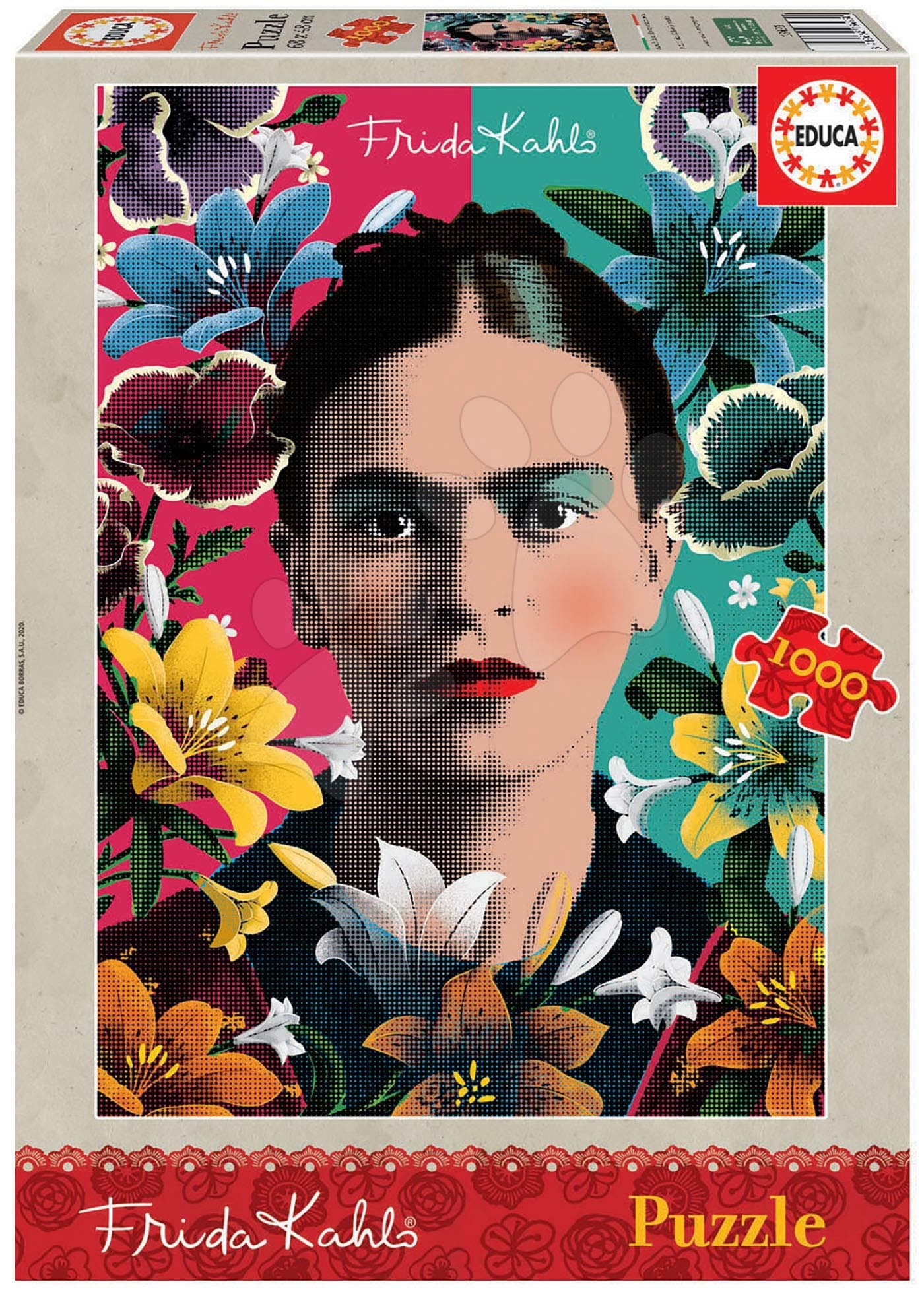 Puzzle Frida Kahlo Educa 1000 dielov a Fix lepidlo od 11 rokov 1