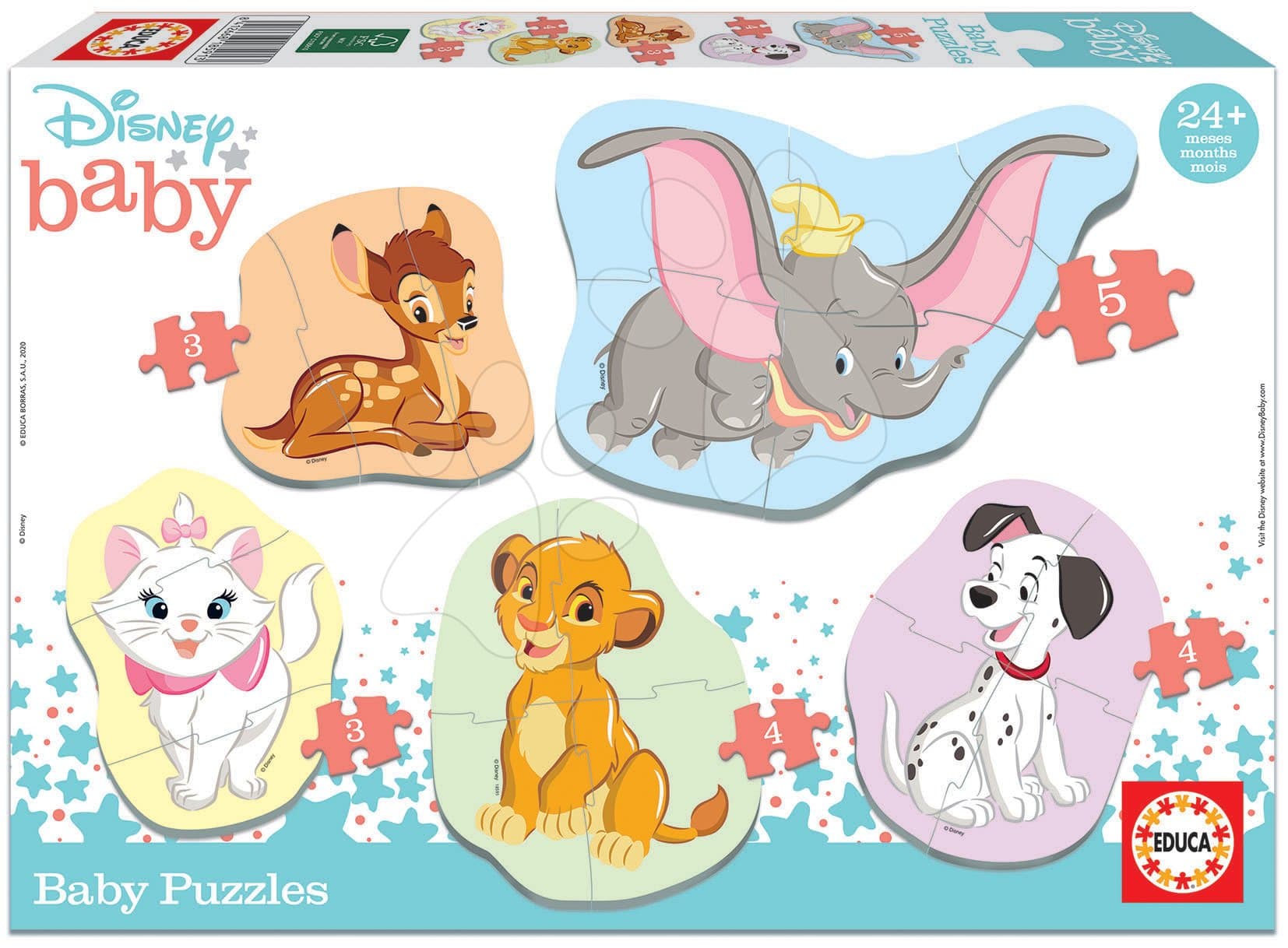Puzzle pre najmenších Baby 5 Disney Rozprávky Educa od 24 mes 1