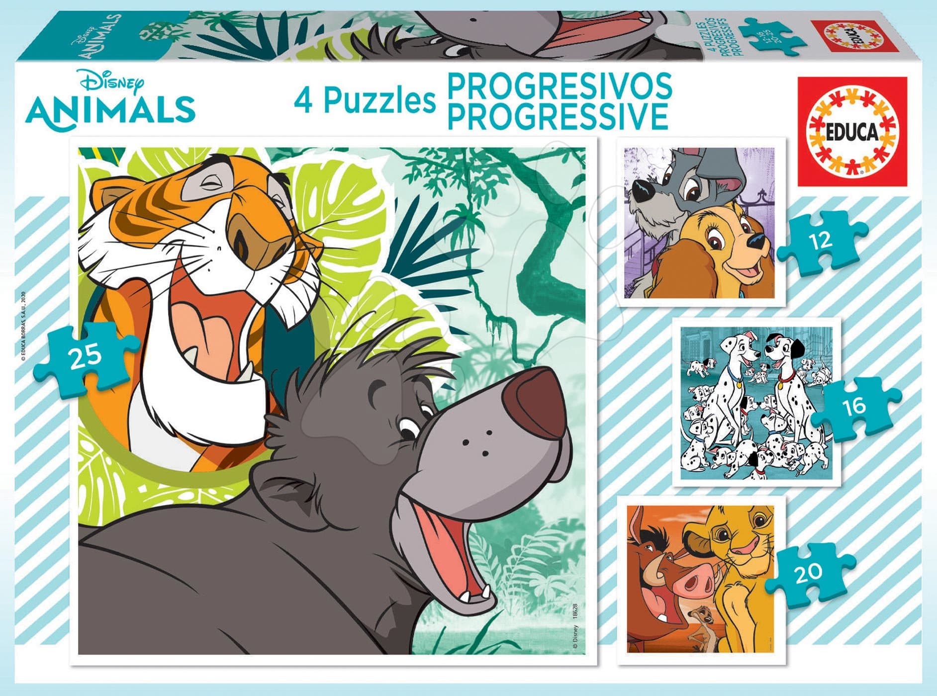 Puzzle Disney Classics Progressive 4v1 Educa 12-16-20-25 dielov 1