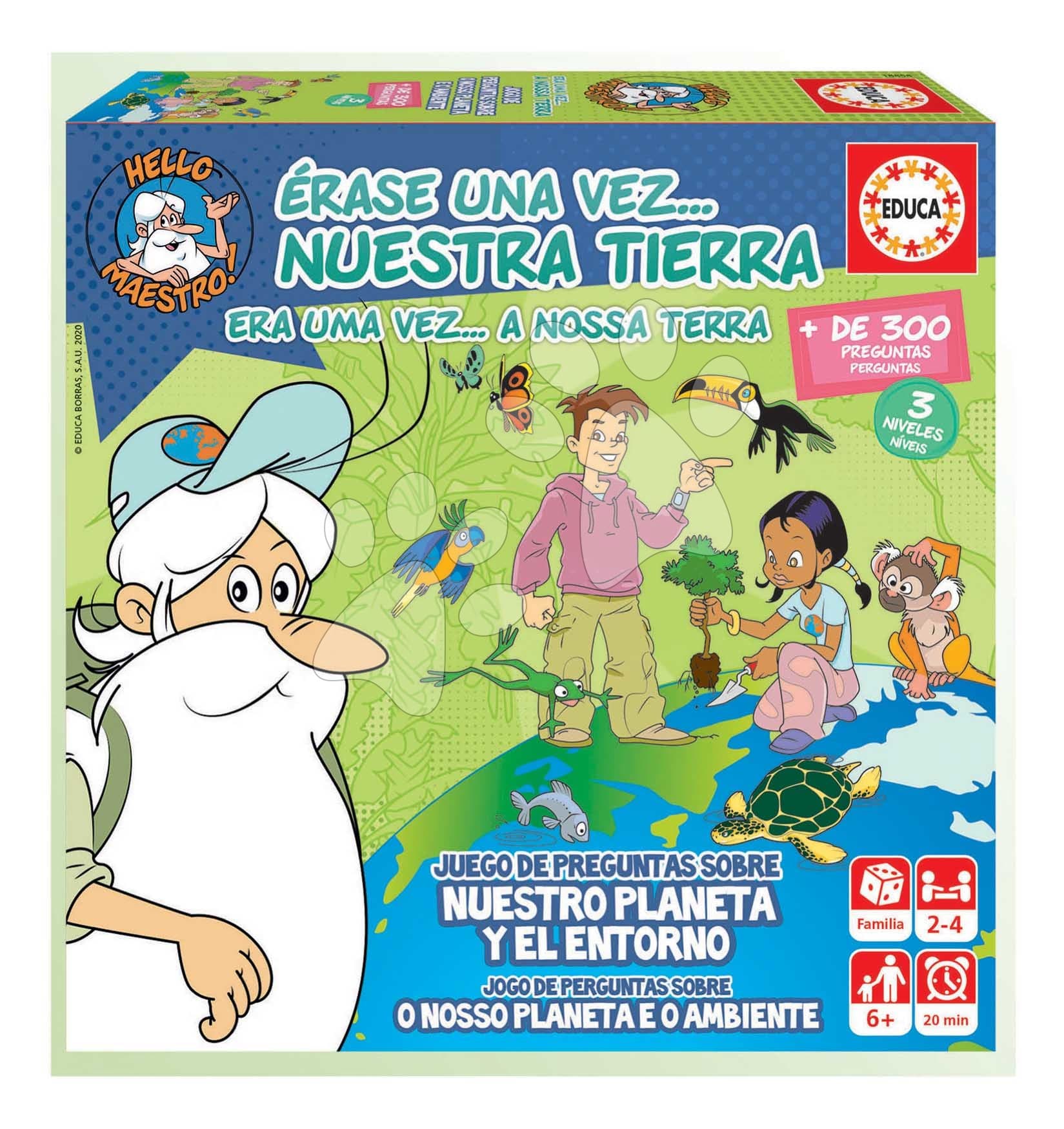 Spoločenská hra vedomostná Once upon a time Our Earth Educa Učíme sa o planéte Zem 300 otázok v španielčine a portugalčine od 6 rokov