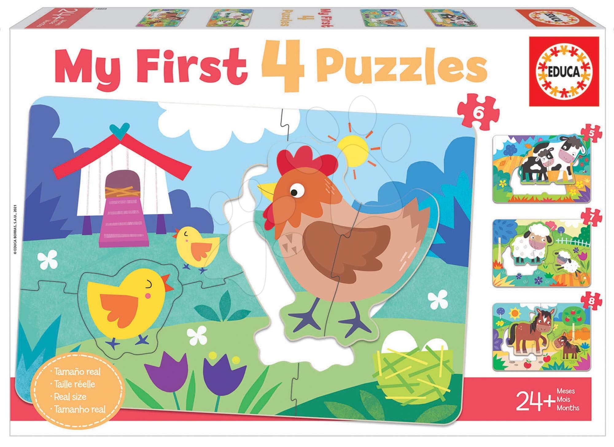 Puzzle pre najmenších My Farm Mother&Babies Progressive Educa mama a bábätká 5-6-7-8 dielov od 24 mes