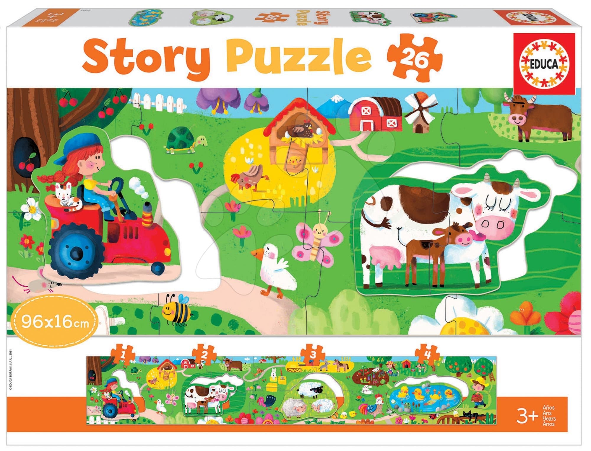Puzzle pre najmenších Story the Farm Educa rozprávka na farme 26 dielov 1