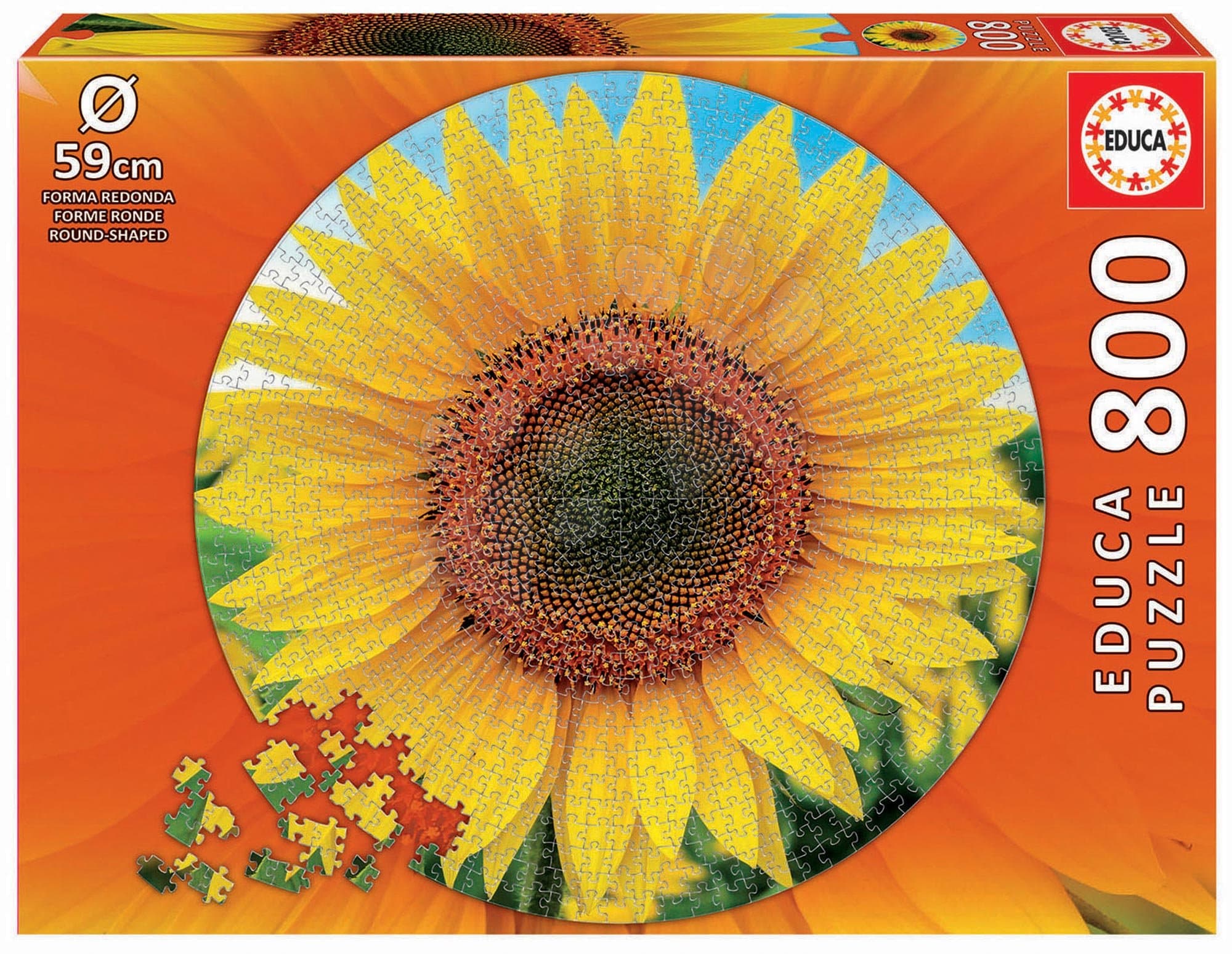 Puzzle Sunflower Round Educa 800 dielov a Fix lepidlo od 11 rokov 1