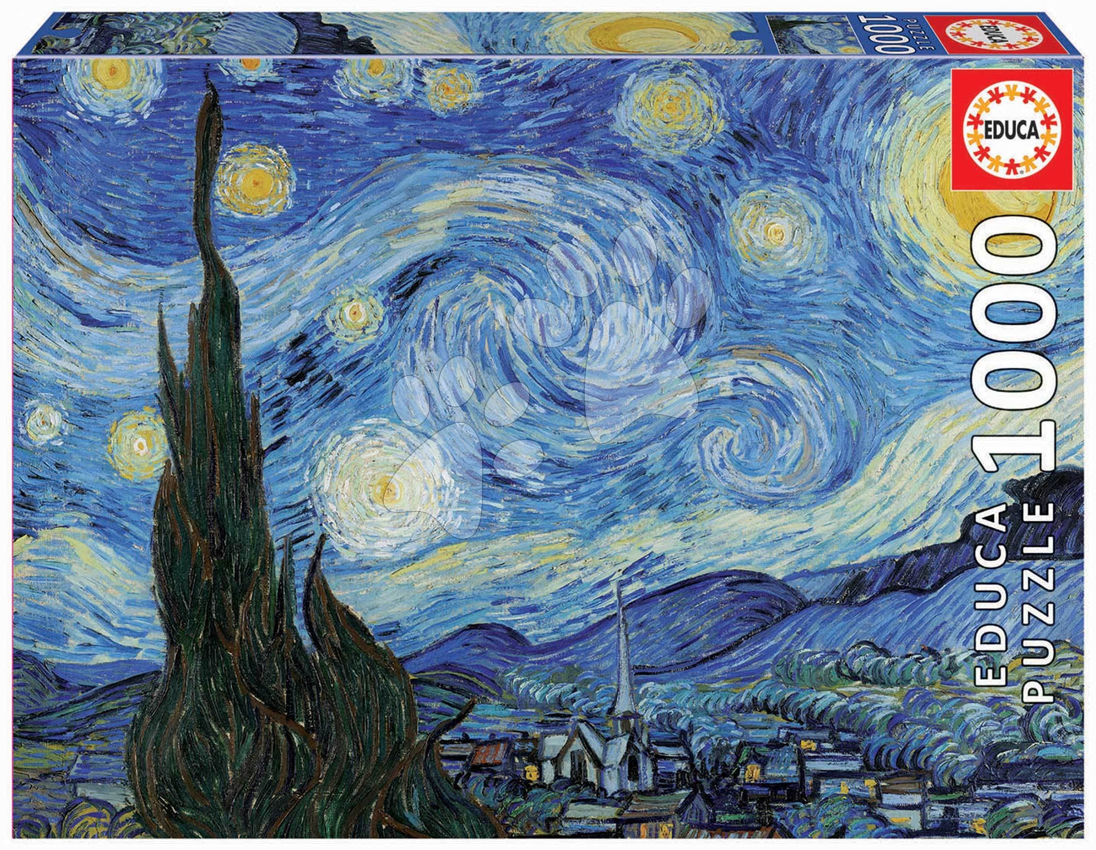 Puzzle The Starry Night Vincent Van Gogh Educa 1000 dielov a Fix lepidlo 1