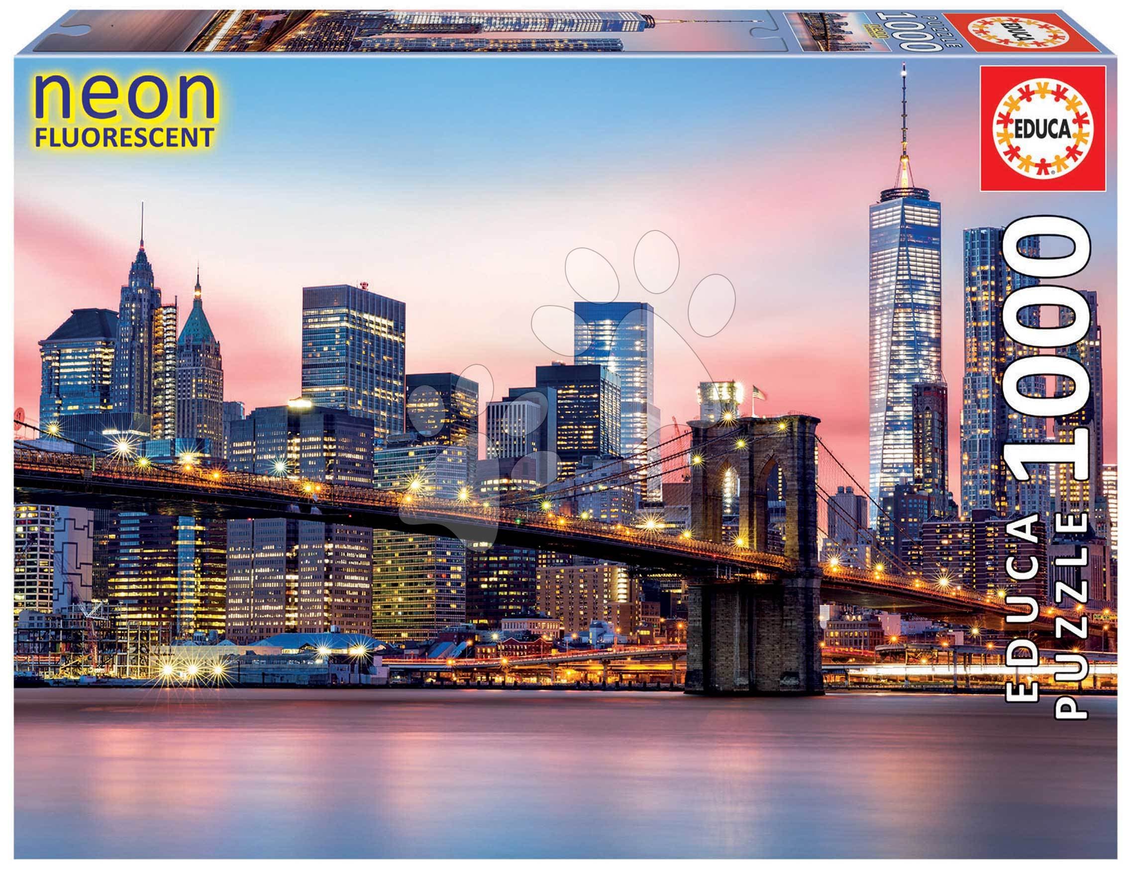 Puzzle Brooklyn Bridge Neon Educa 1000 dielov a Fix lepidlo 1