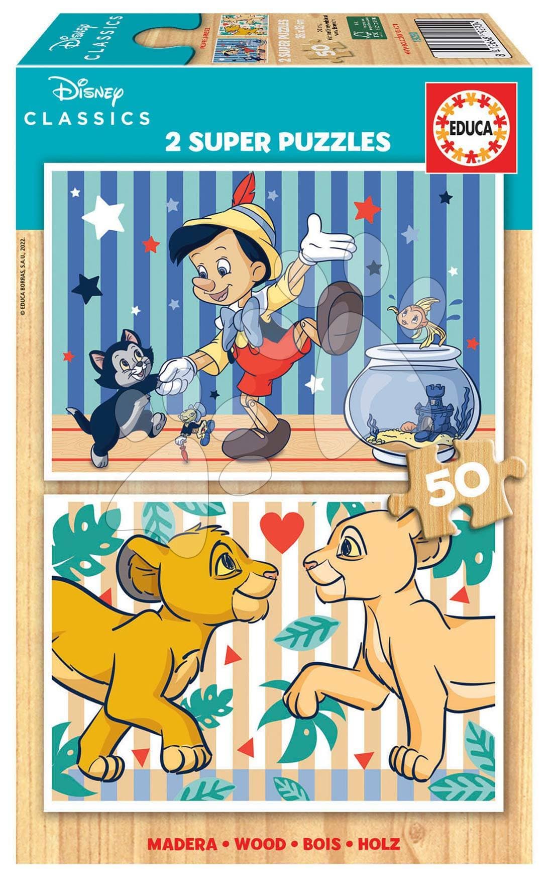 Drevené puzzle Disney Classics Educa 2x50 dielov 1